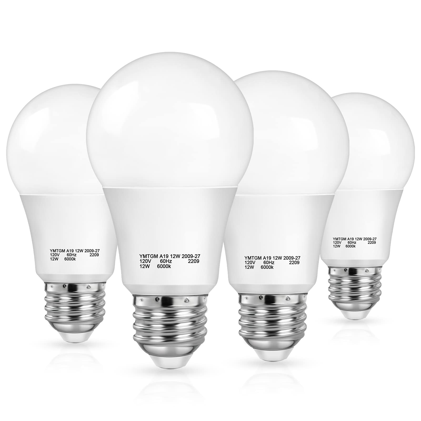 Shine Hai Dusk To Dawn Light Sensor Bulbs, A19 12W Led Auto On Off Light Bulbs, 1200 Lumens, E26 Base, Cool White 6000K Indoor O
