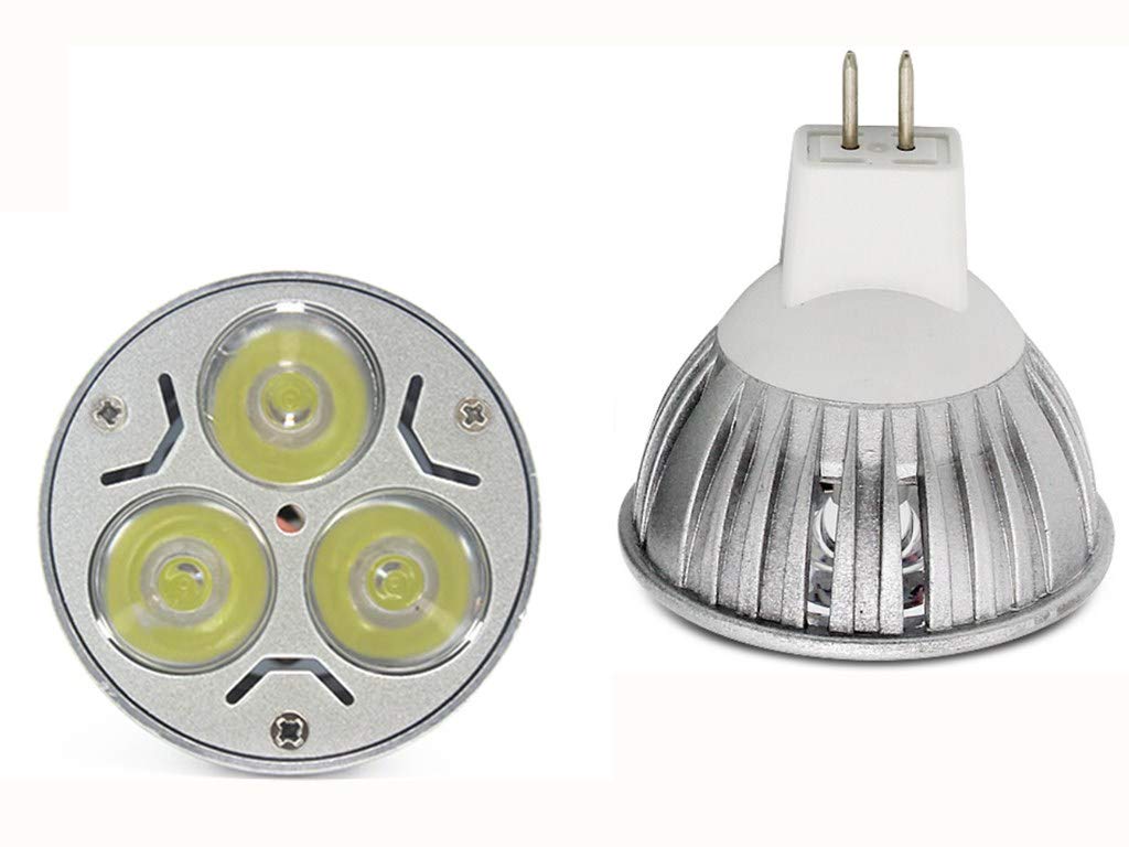 K Jingkelai Mr16 Led Bulbs 3W 12V Cool White 6000K Bulbs Gu5.3 Base 35W Halogen Equivalent Not Dimmable 60 Degree Beam Angle Led