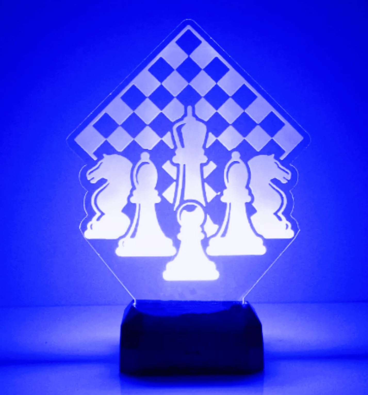 Jinnwell 3D Chess Night Light Lamp Illusion Night Light 7 Color Changing Touch Switch Table Desk Decoration Lamps Gift Acrylic F
