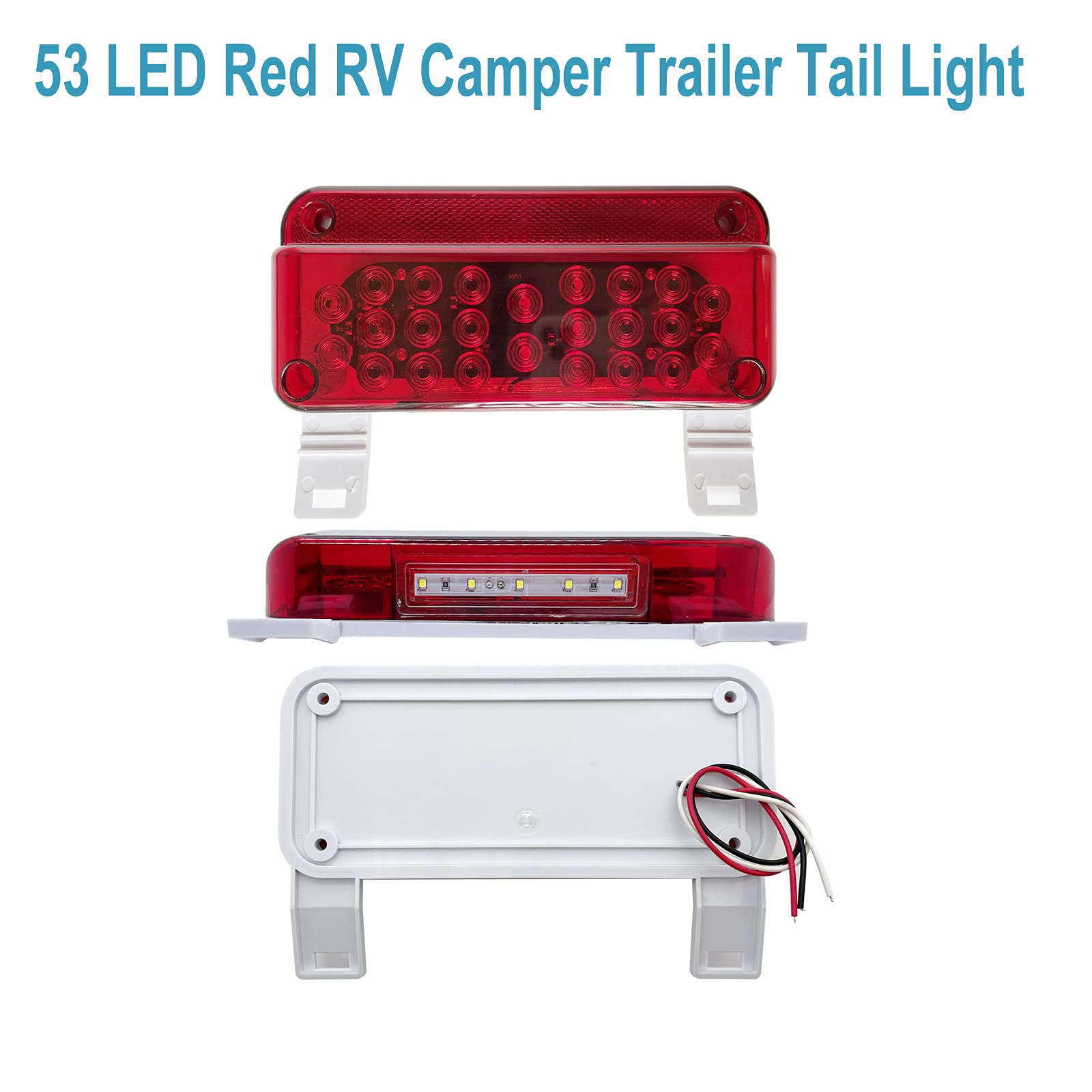 Vinauo Led Trailer Lights - Rv Brake & Tail Lights With Red Reflex, Stop, Turn Signals