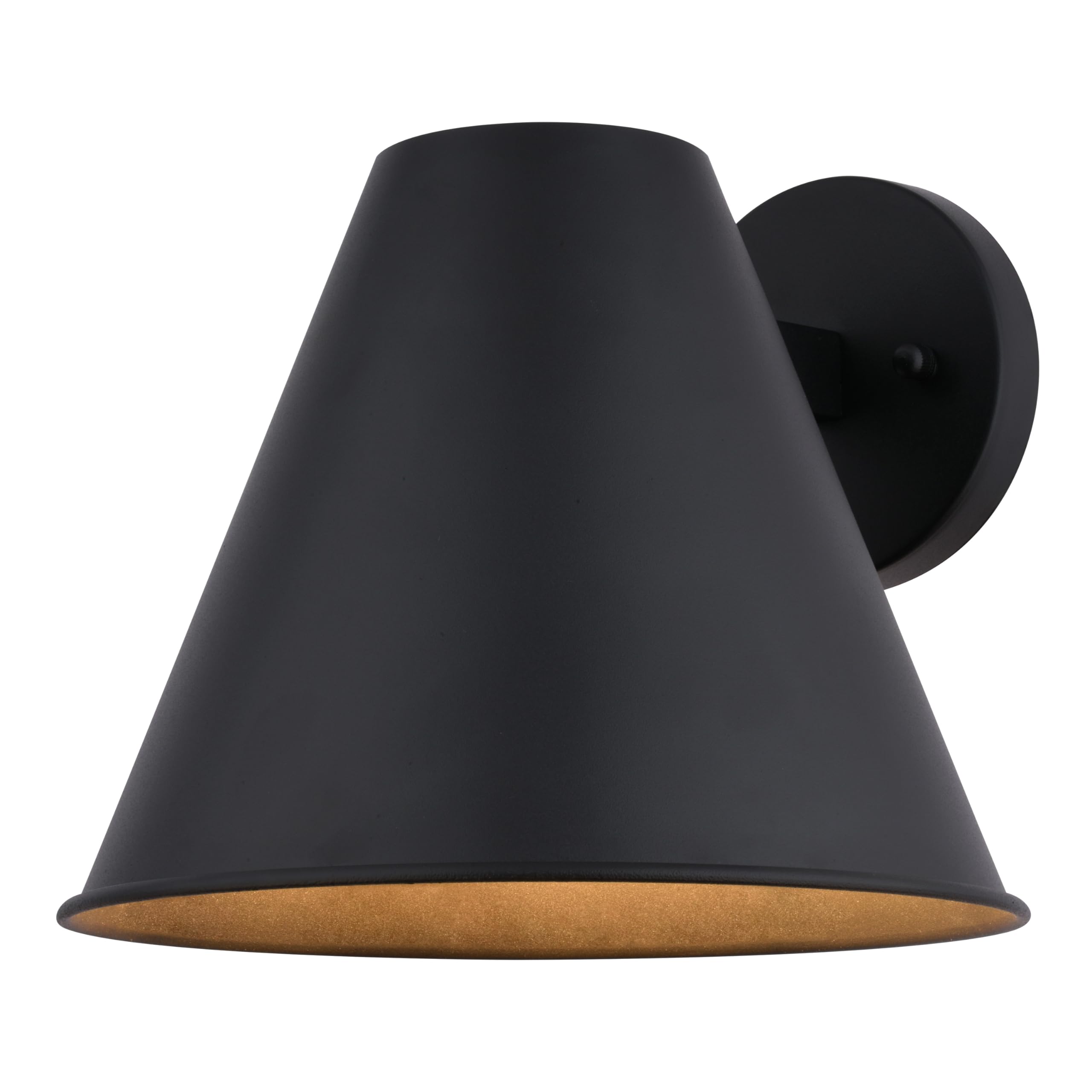 VAXCEL Smith 9 in. H 1-Light Textured Black Contemporary Outdoor Wall Sconce Made of Durable Steel, Metal Shade, LED Compatible,