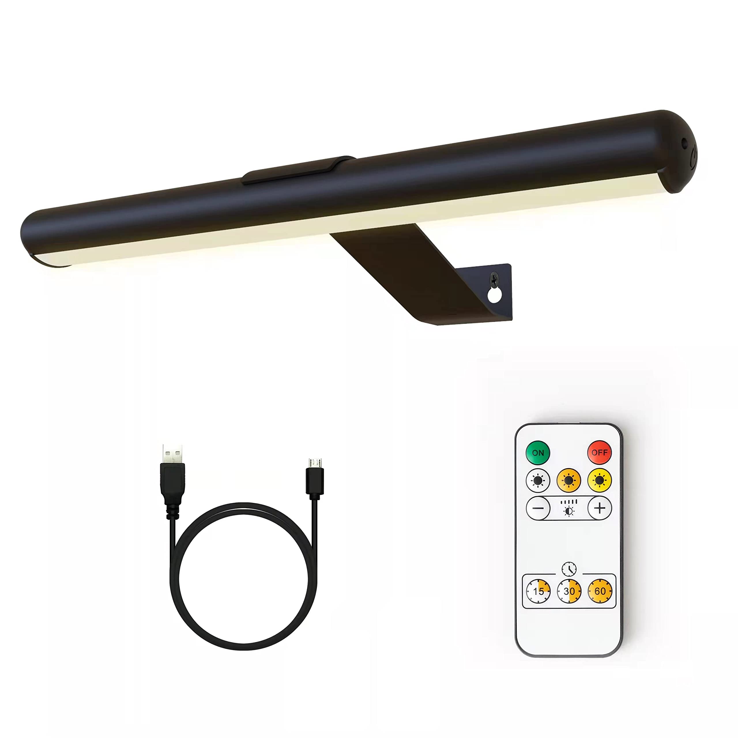 Arixinks Rechargeable Wireless Picture Light with Remote, Dimmable 300LM, Full Metal, Black, Timer Set for Art Display