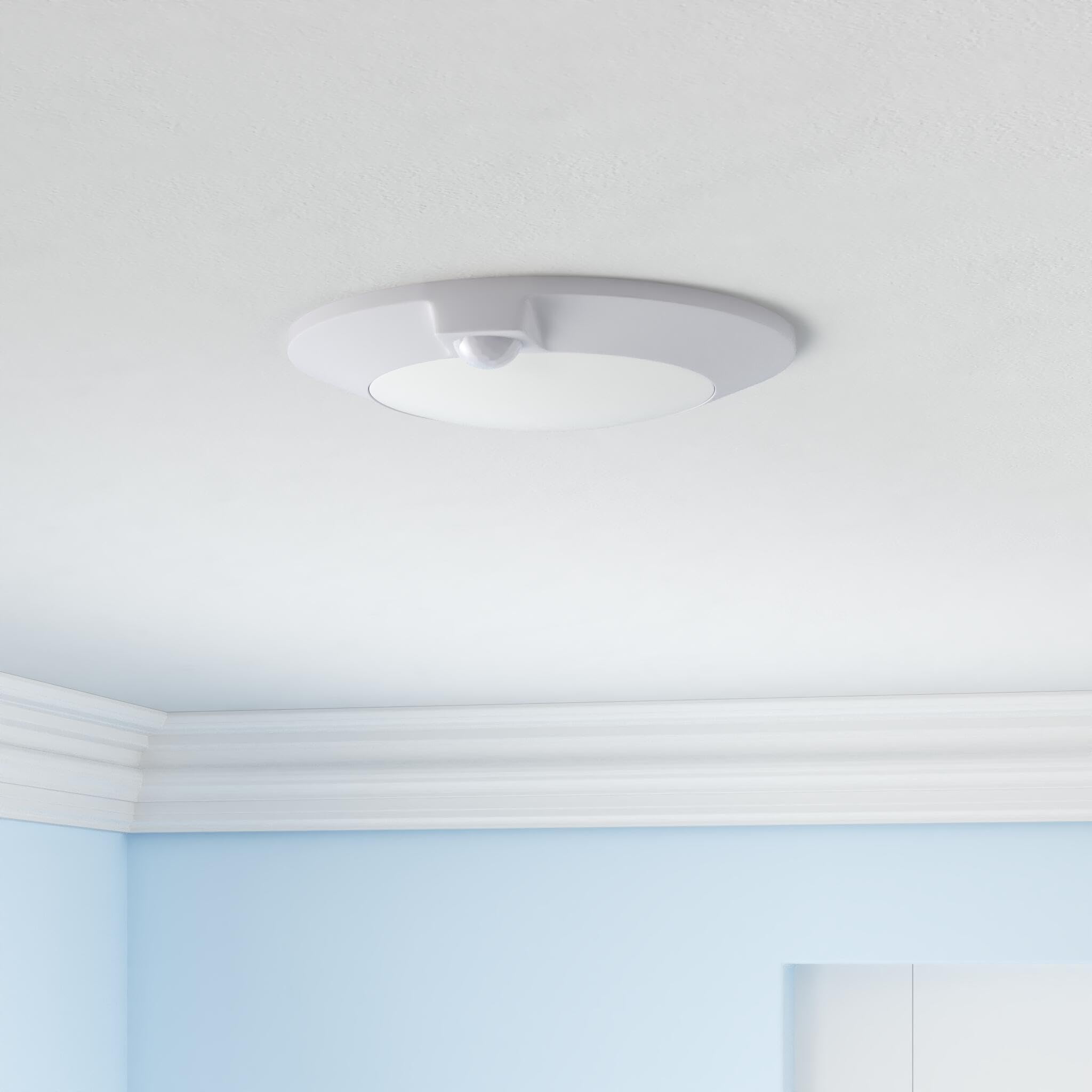 Cloudy Bay 5 Color Motion Sensor Ceiling Light, 120V Cri90 10W,6.5 Inch 2700K/3000K/3500K/4000K/5000K Selectable Led Flush Mount