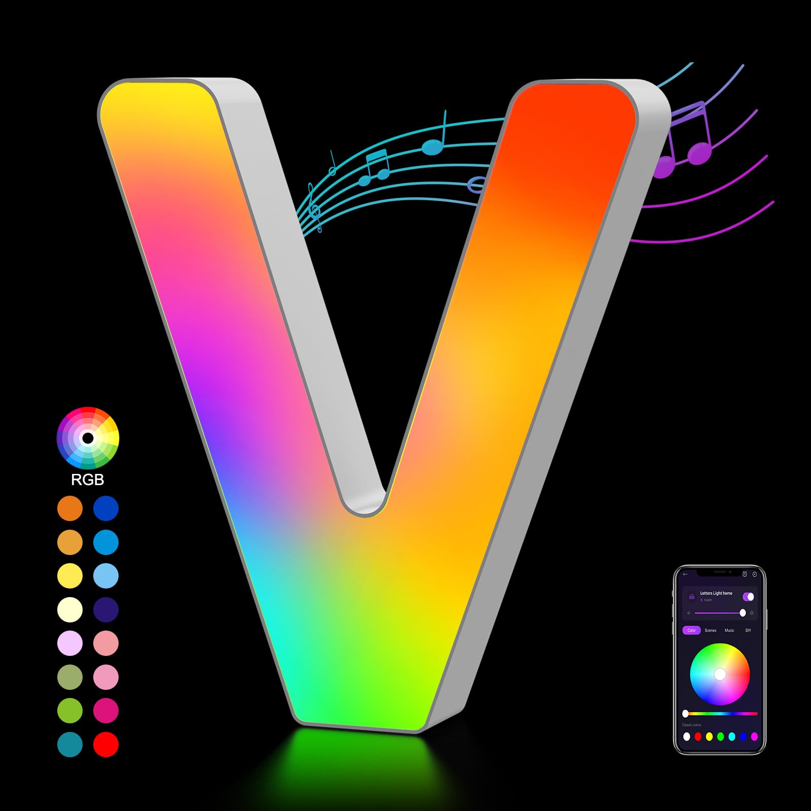 Light Up Letters Usb Powered, Led Letter Lights Color Changing Alphabet Sign Gifts For Girls Women Party Birthday Decorations, A