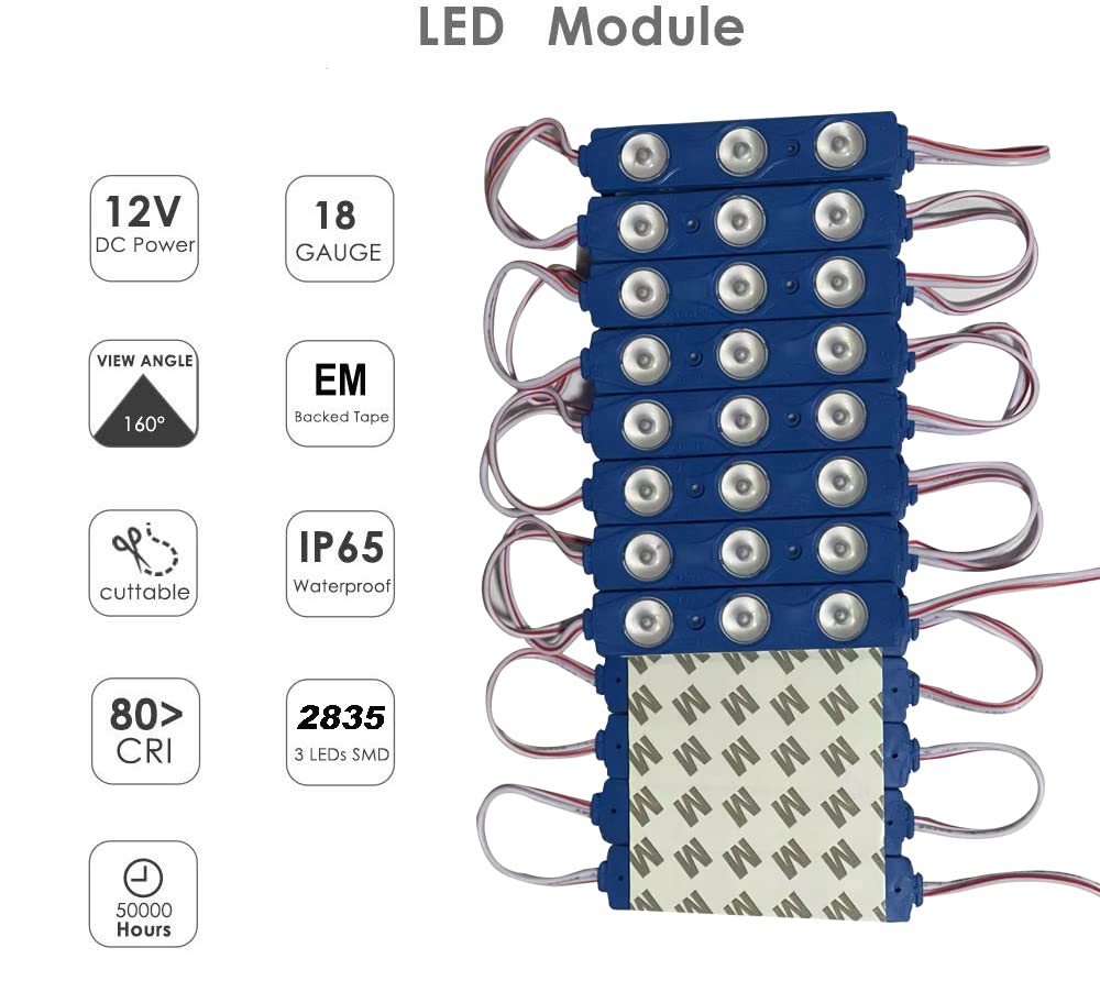 Erudite Led Module, Blue Led Storefront Window Light Box For Advertising Led Inflatable Light Replacement, Dc12V Ip65 100Pcs Wit