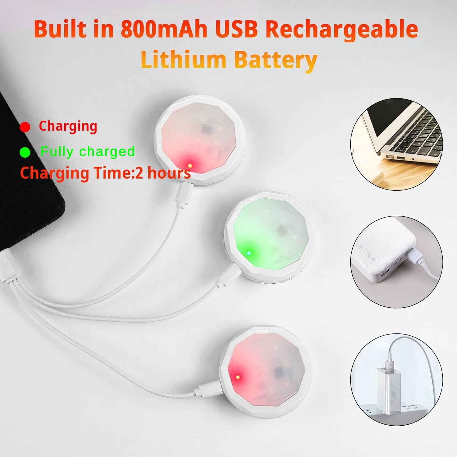 Under-Cabinet-Lights Rechargeable Puck Lights 6 Pack Led Closet Lights With Remote 16 Colors Usb Charging Battery Operated Night