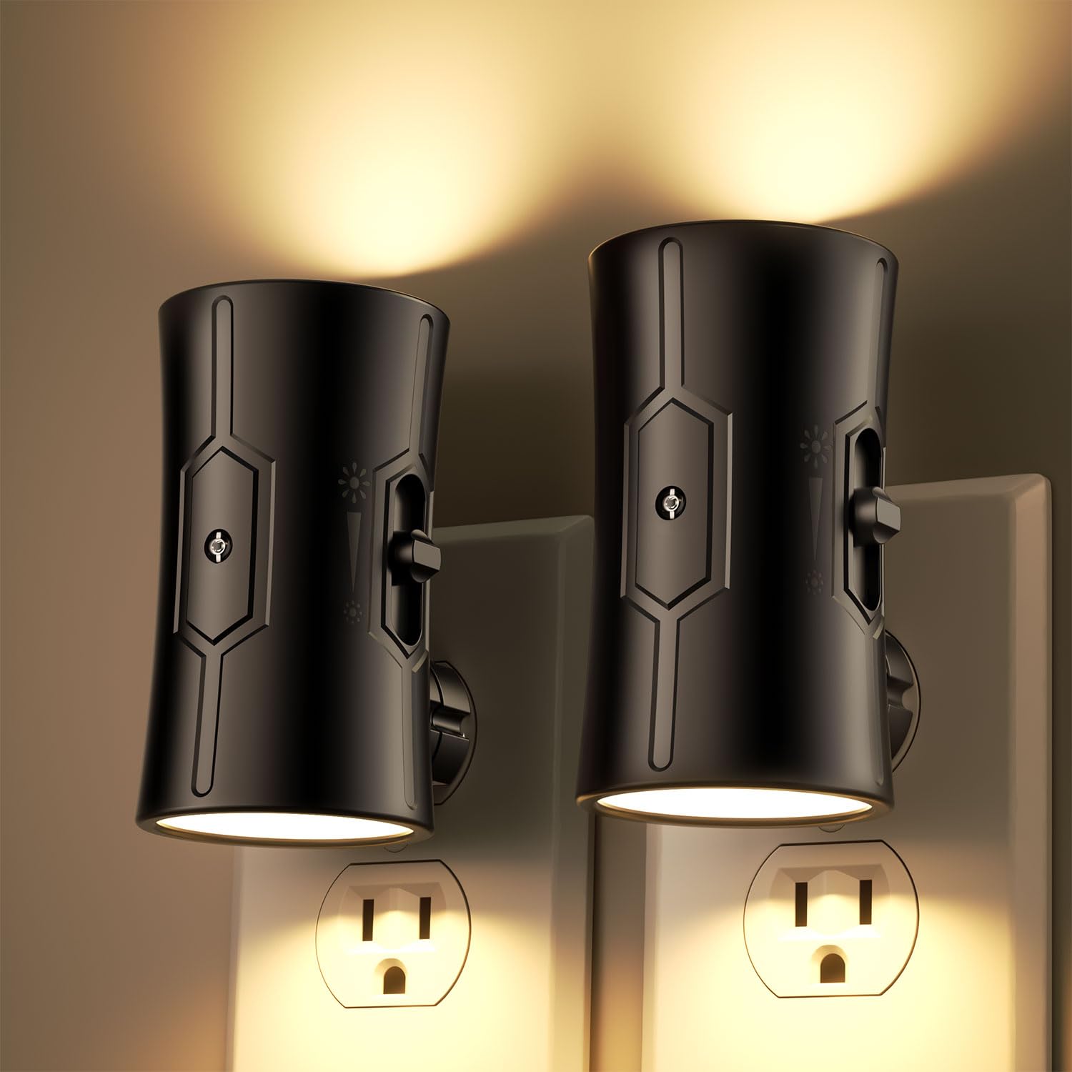 Sujeet LED Night Lights Plug into wall, Bright Night Light, Dusk to Dawn Sensor, Soft White 3000K, 0-100LM Adjustable Brightness