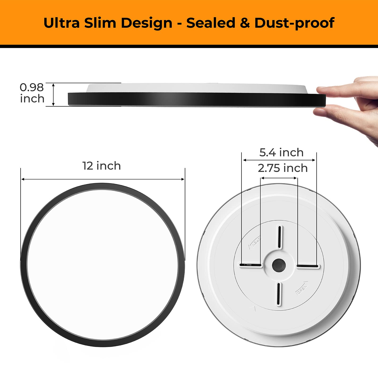 Matane 4 Pack Led Flush Mount Ceiling Light Fixture, 12 Inch 24W Ceiling Lamp 3000K/4000K/5000K Selectable, Low Profile Ceiling