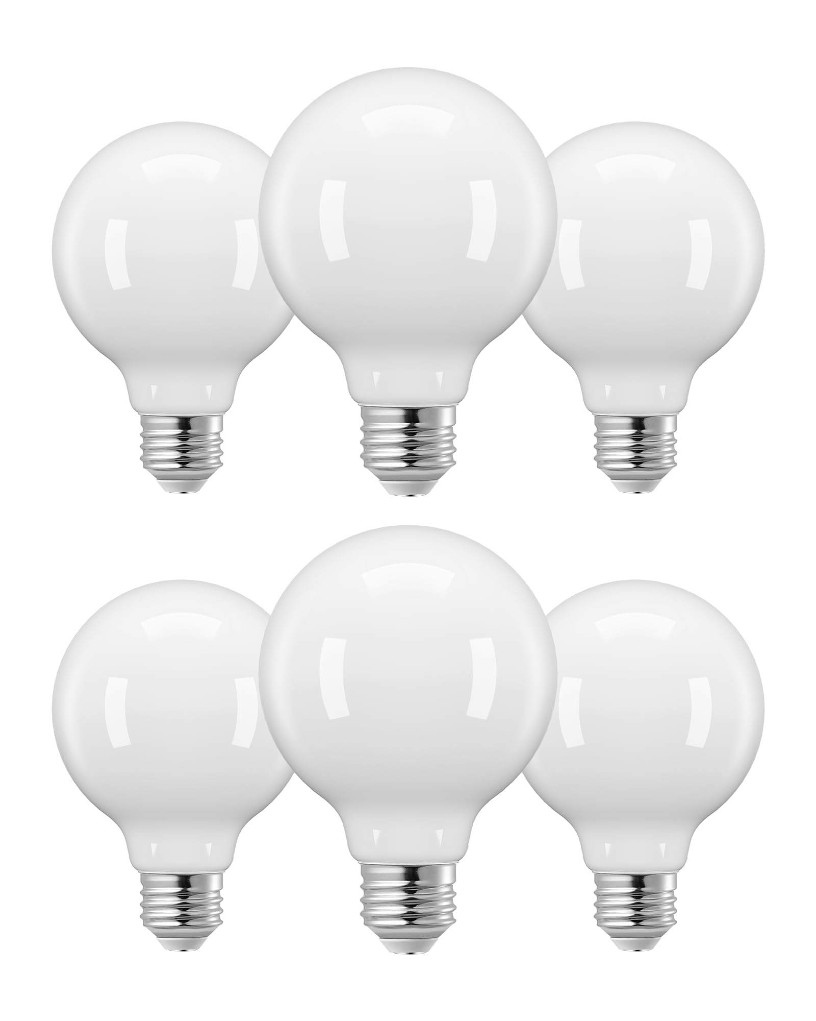 Edishine Dimmable G25 Globe Led Edison Light Bulb, 5W Equivalent 60W, Cri90+ Vanity Light Bulbs, Milky Glass Led Light Bulb For 