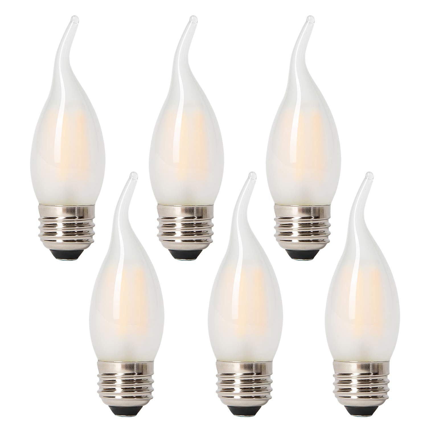 PANLAVIE LED 40 Watt Chandelier Bulbs Standard Base Frosted Bulbs, Dimmable Filament 40 Watt LED Bulbs (Uses Only 3.5 watts), E2