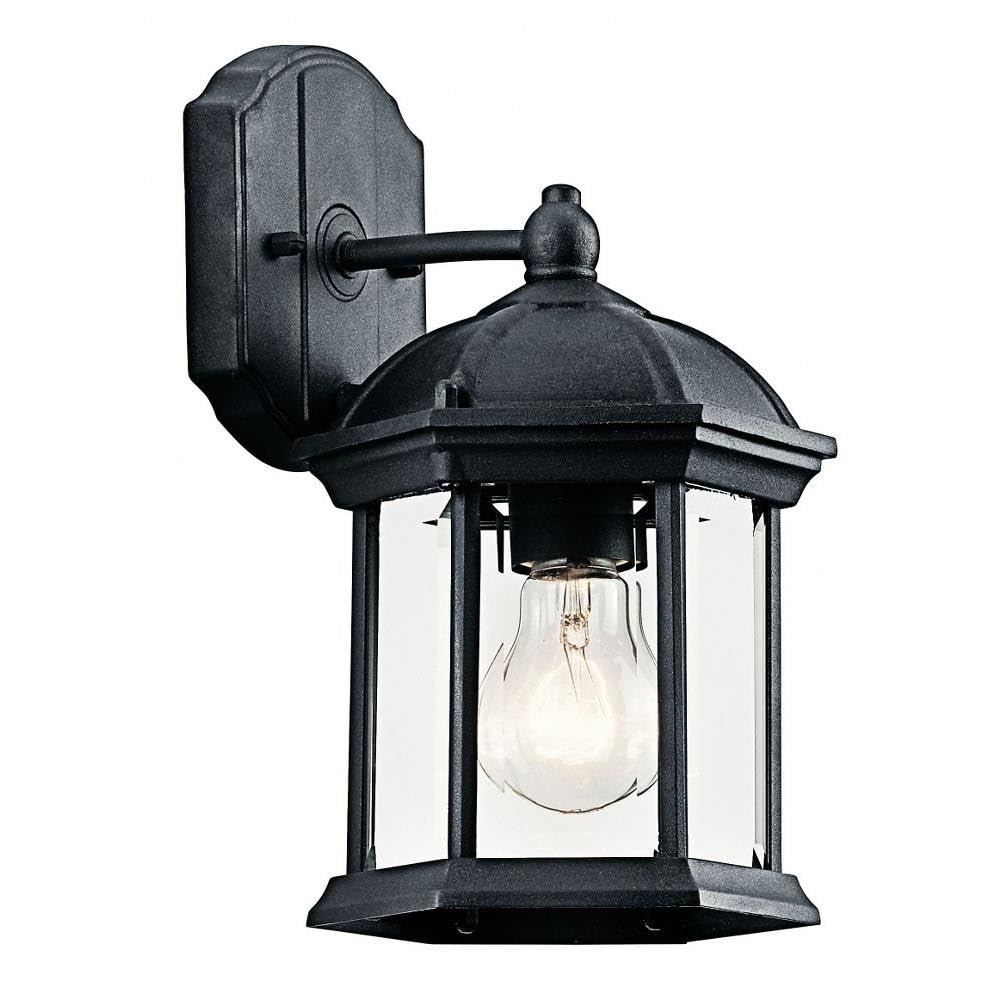 Kichler Barrie 10.25 1 Light Outdoor Wall Light with Clear Beveled Glass in Black