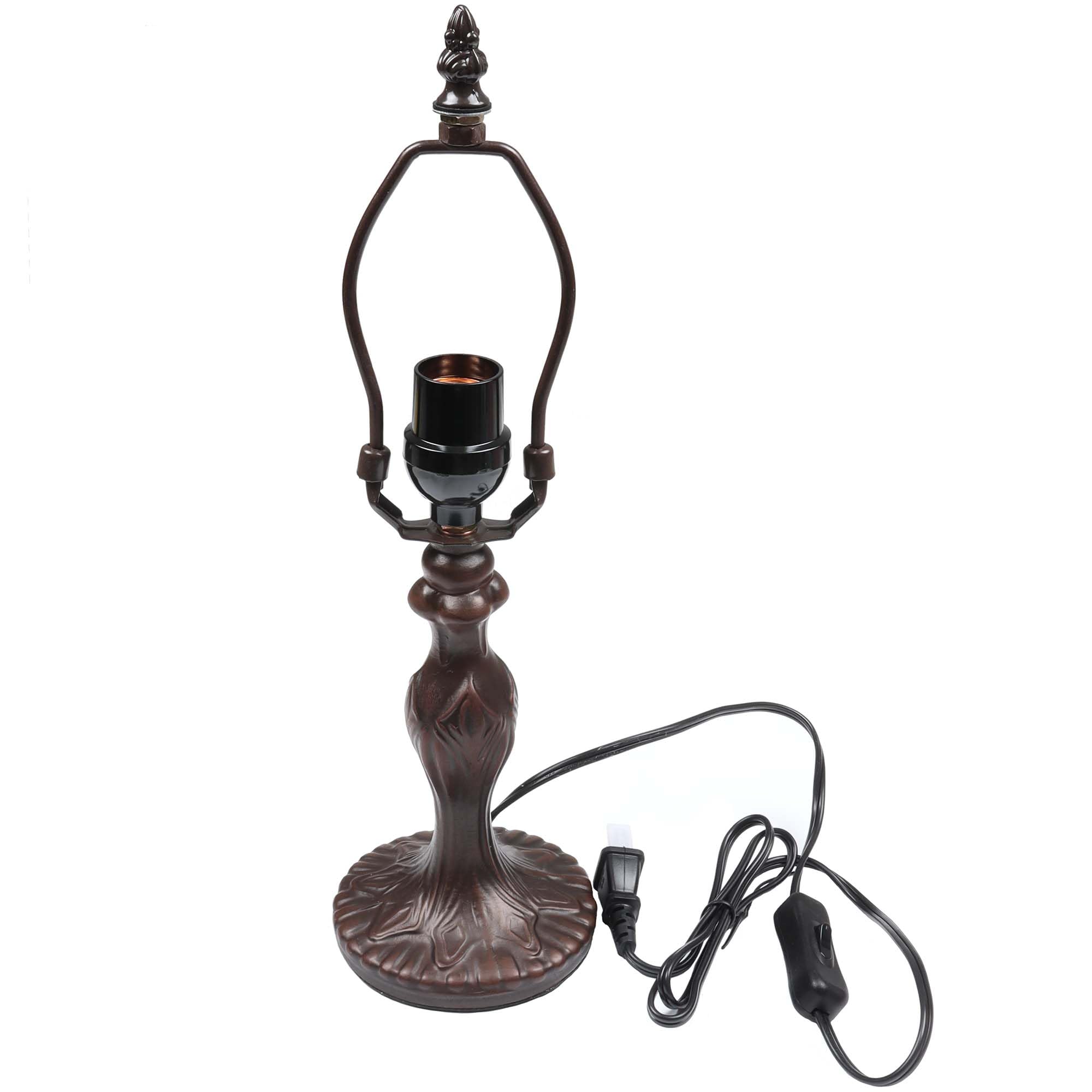 Bieye B10718 Antique Brown Table Lamp Base with E26 Light Socket for 8-inch Tiffany Style Stained Glass Lampshade