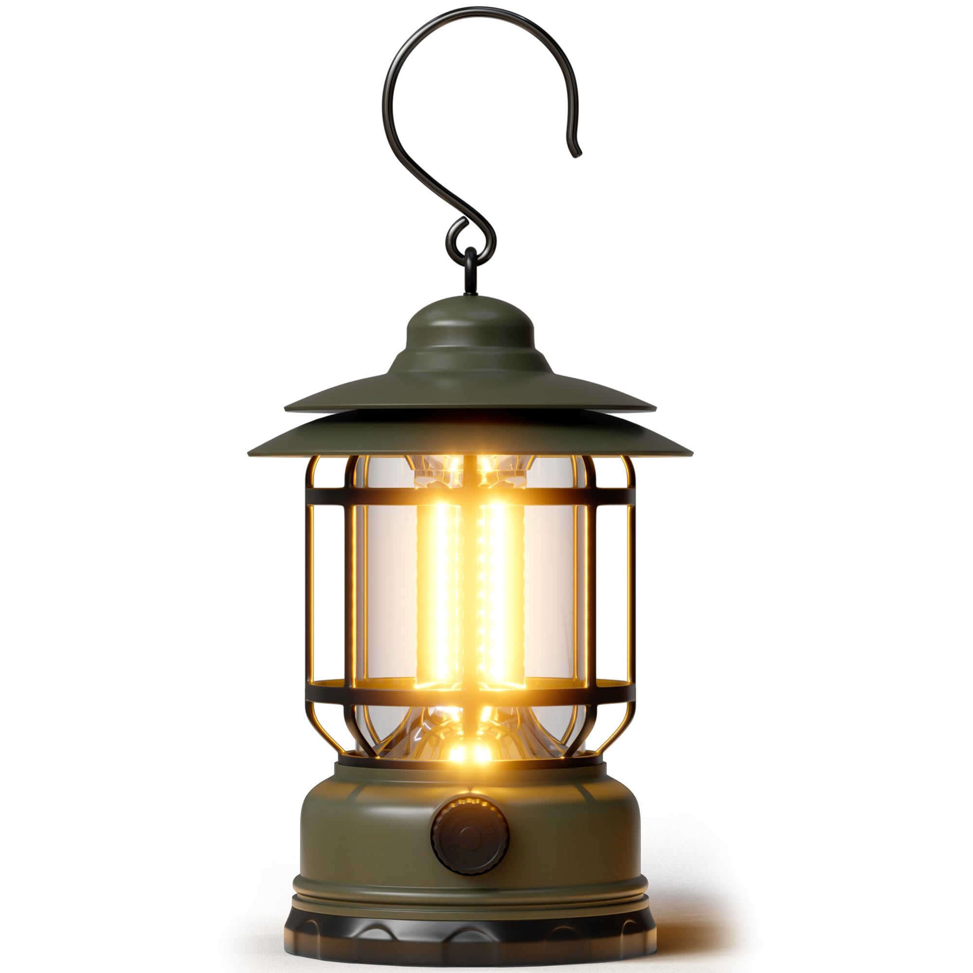 KUNDGLA LED Camping Lantern, 1500LM, USB Rechargeable, Lightweight, Green, Model KG-Camping lantern-Green, 1 Pack