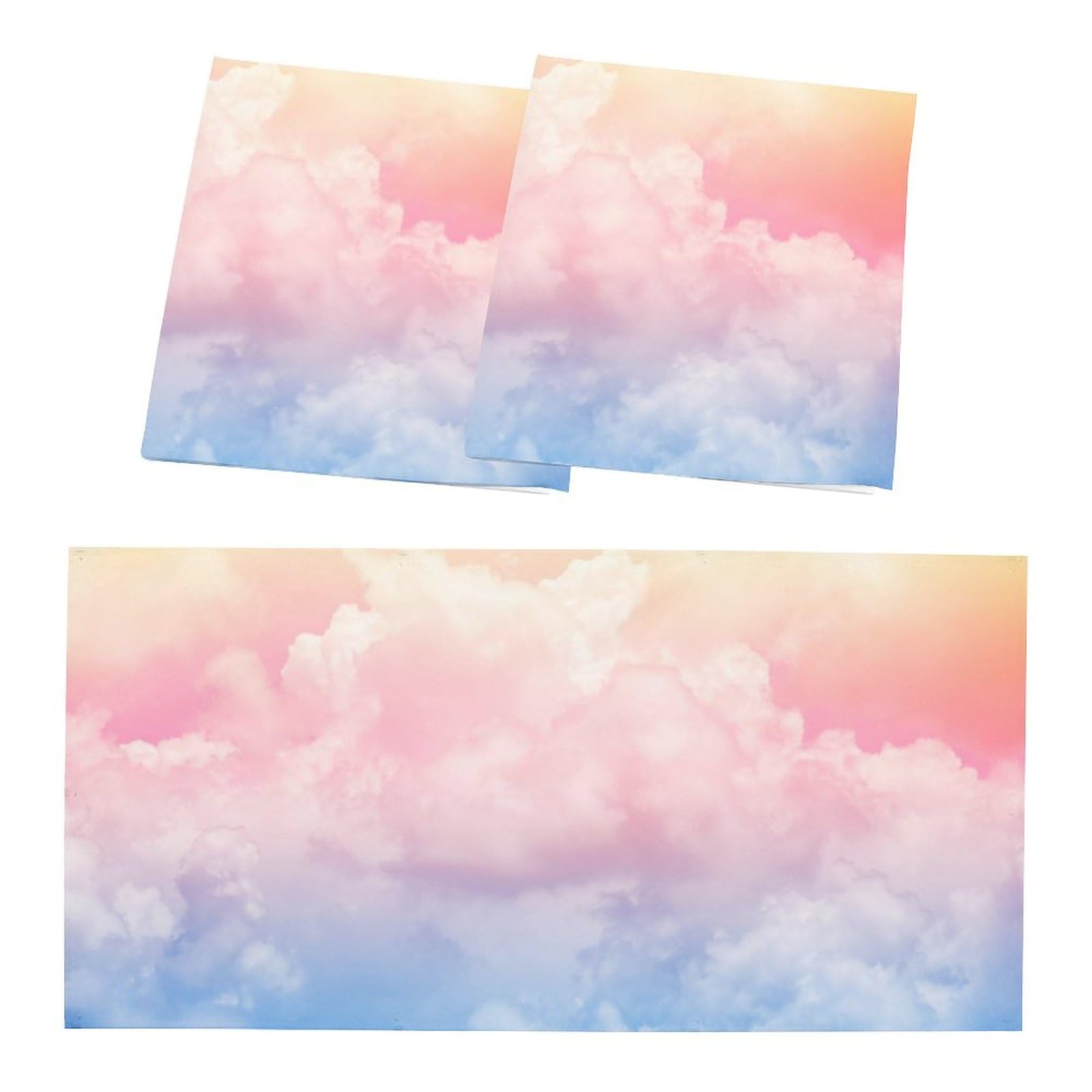 Sunnyhut 2 Pack Fluorescent Light Covers - Colorful Clouds, 4x2 Ft Polyester Fiber Panels for Classroom & Office