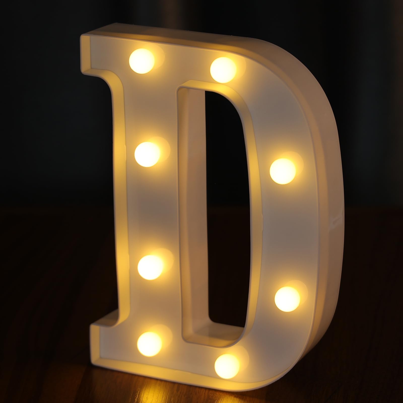 IFDGCTK Light Up Letters, LED Decorative Alphabet Light, Battery Powered, Warm Light, Model: D