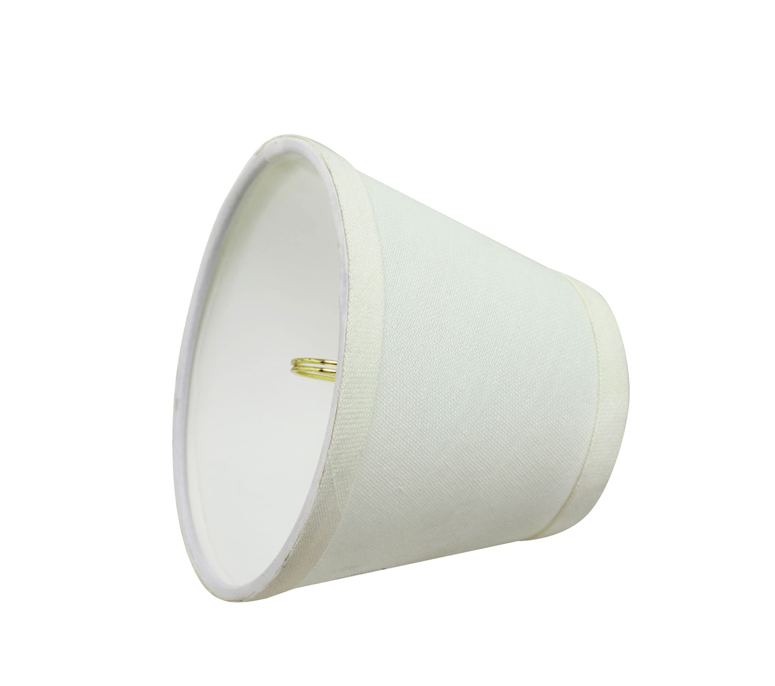 Aspen Creative 32060-2A Small Hardback Empire Shape Chandelier Clip-On Lamp Shade Set (2 Pack), Transitional Design In White, 5&quot; Bottom Width (3&quot; X 5&quot; X 4&quot;)