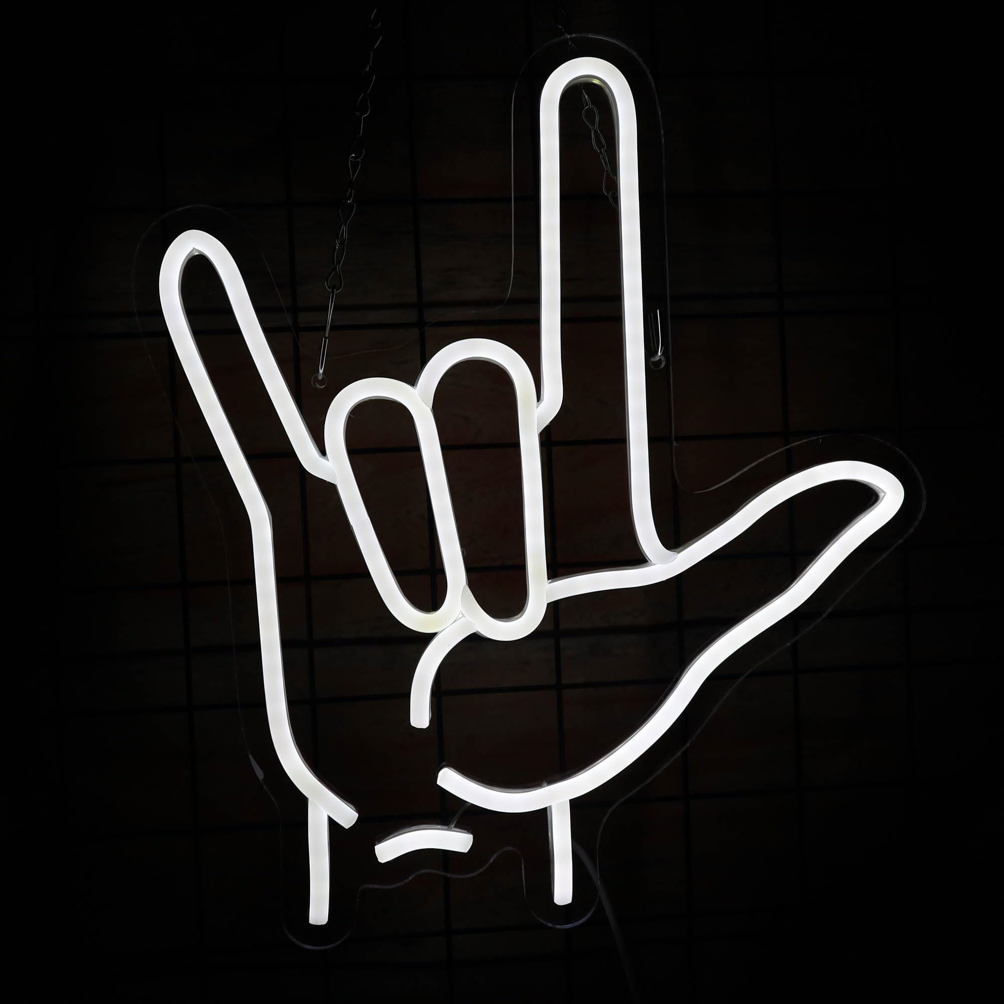 I Love You Neon Sign Rock Neon Sign Love You Hand Sign Usb Powered For Asl Classroom Decor Love You Hand Gesture Led Neon Signs Love You Led Neon Light Sign For Wall Decor Love You Stream Background Gifts 12.6*14.4 Inch