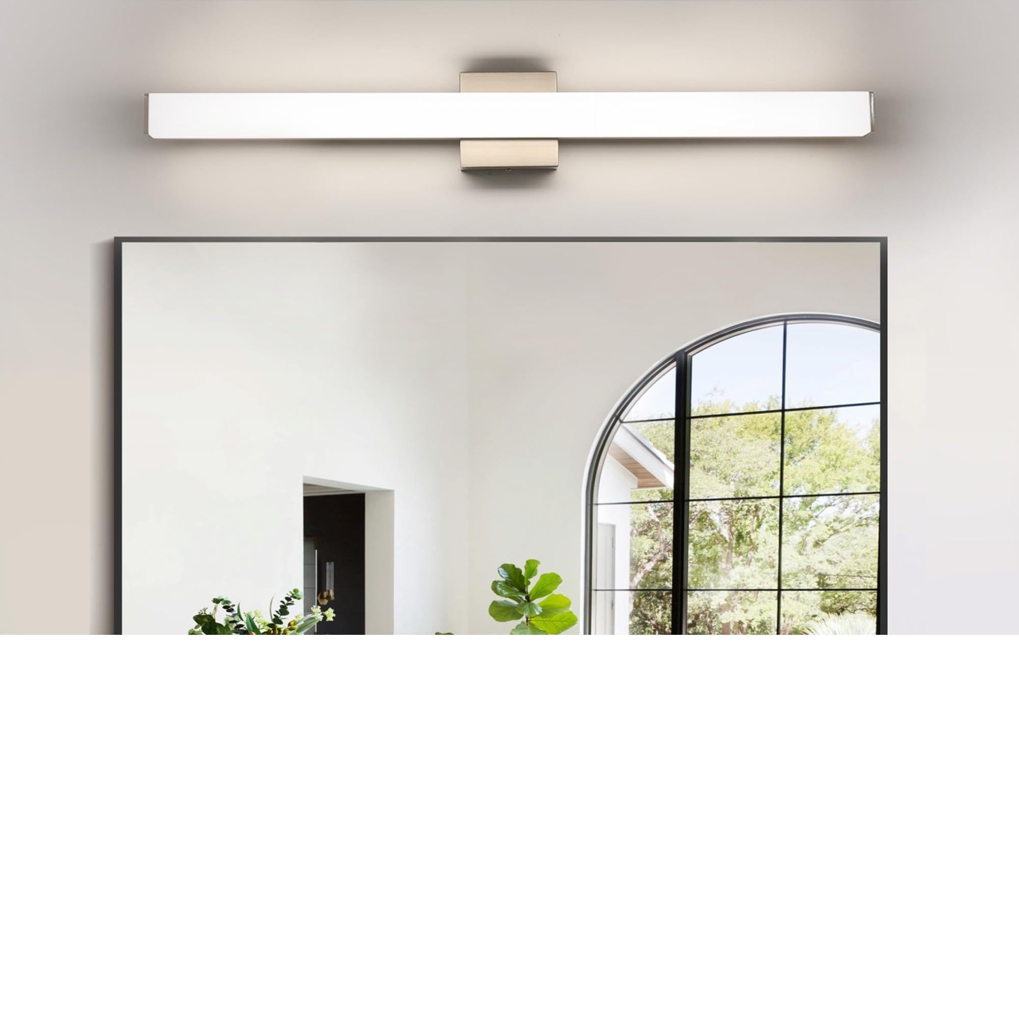 YHTlaeh Bathroom Vanity Light 31.5in Brushed Nickel Dimmable LED 24W 4000K Wall Bar Fixture Model 7610