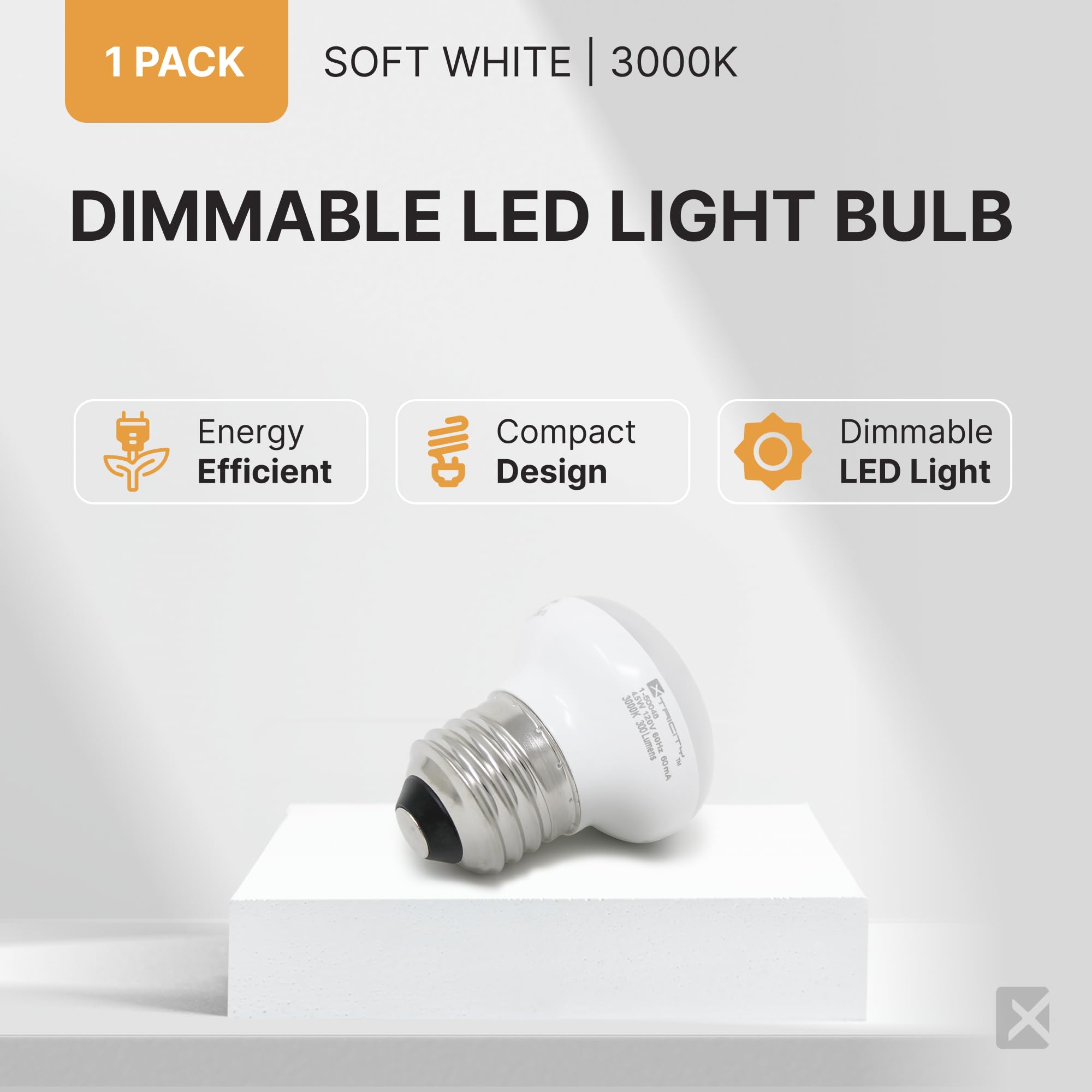 Xtricity R14 Dimmable Led Light Bulbs  E26 Base  4.5W (40 Watt Equivalent)  3000K Soft White  300 Lumens - Curio Cabinet Lighting  China Cabinet Lights - Mini Light Bulbs  Rohs Compliant (1 Pack)