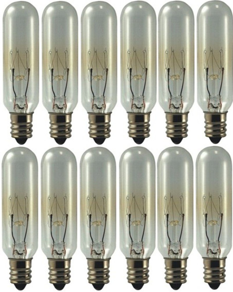 EiKO 15T6C145V Model 15T6C-145V Miniature Halogen Bulb (12-Pack), 145 Voltage Rating, 15 Watts, 0.1 Amps, Candelabra Screw (E12)
