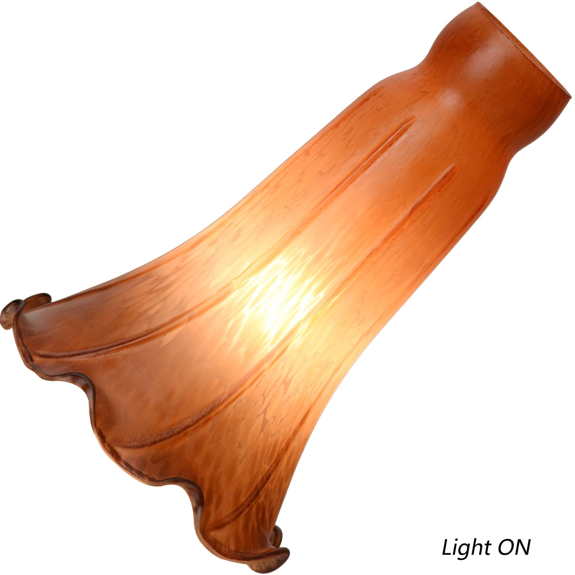 Bieye Ls27 Lily Flower Blown Glass Lampshade (Orange Brown, Opening I.D. 1.26'' X O.D. 1.5'')