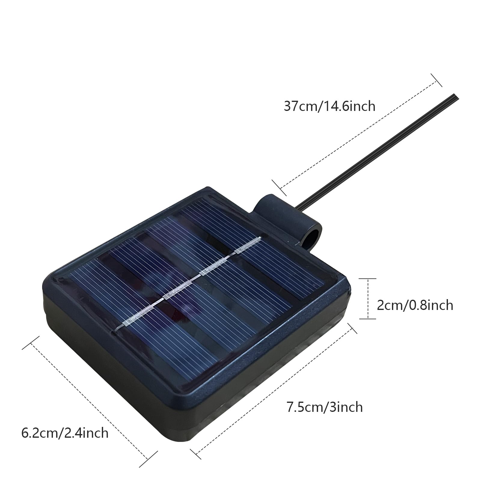 AQEENURA Solar Lantern Light Replacement Tops, LED Plastic Lid for Outdoor Flower DIY, Square 2 pcs, Black