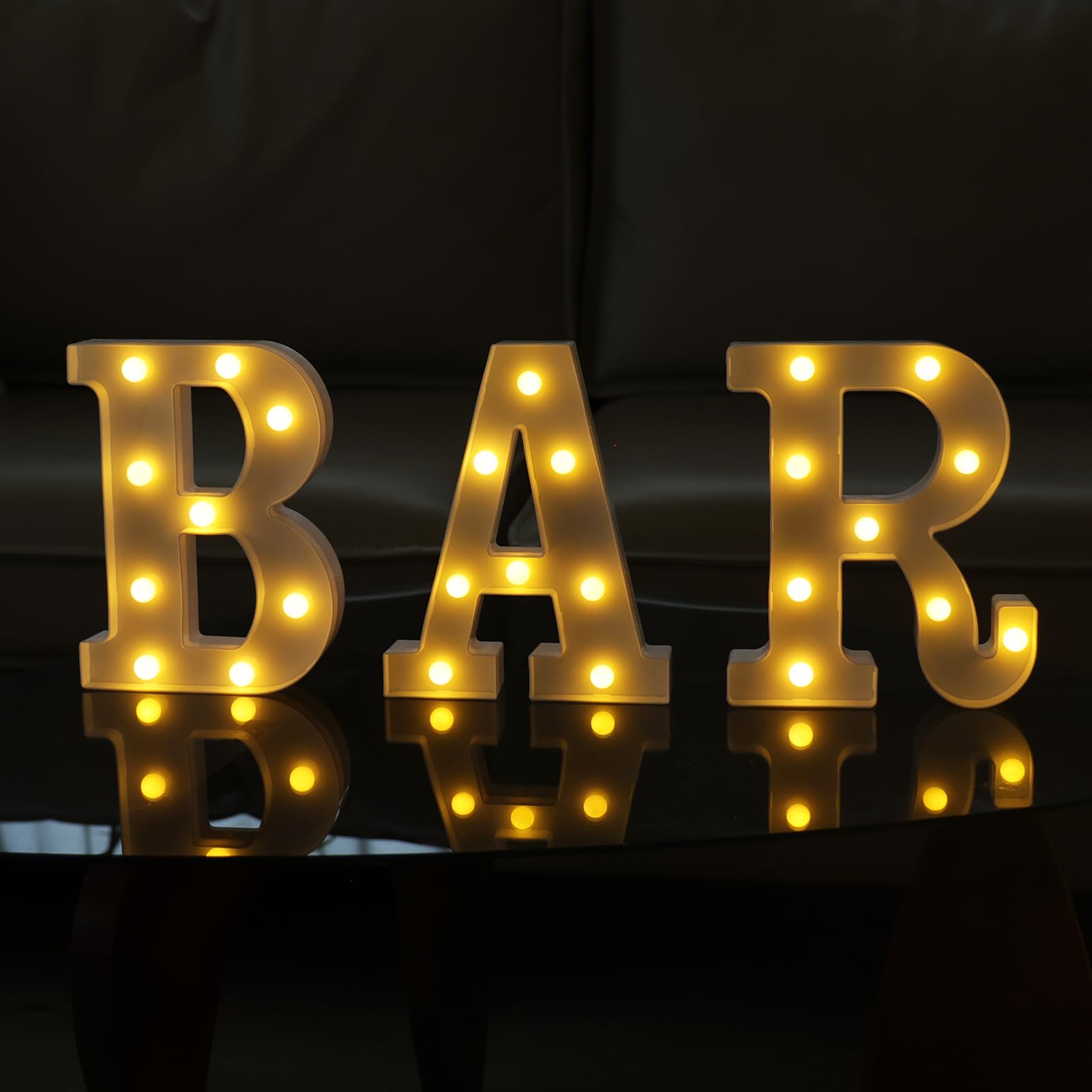 IFDGCTK LED Marquee Letter Lights, Battery Powered, Warm White Acrylic, Model IFDGCTK