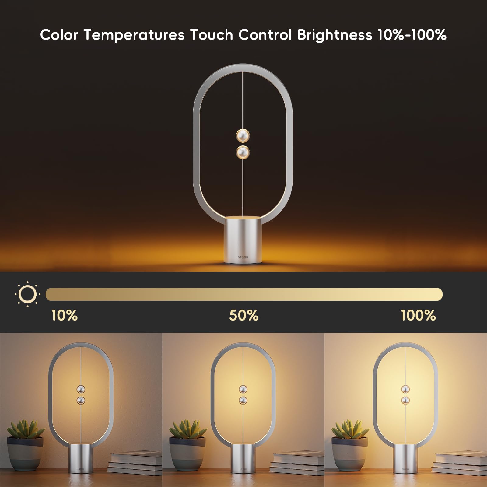 Xhope4U Table Lamp For Bedroom - Balance Lamp,Bedside Lamp With Touch Dimmer,Nightstand Lamp,3 Level Brightness Rechargered Nigh