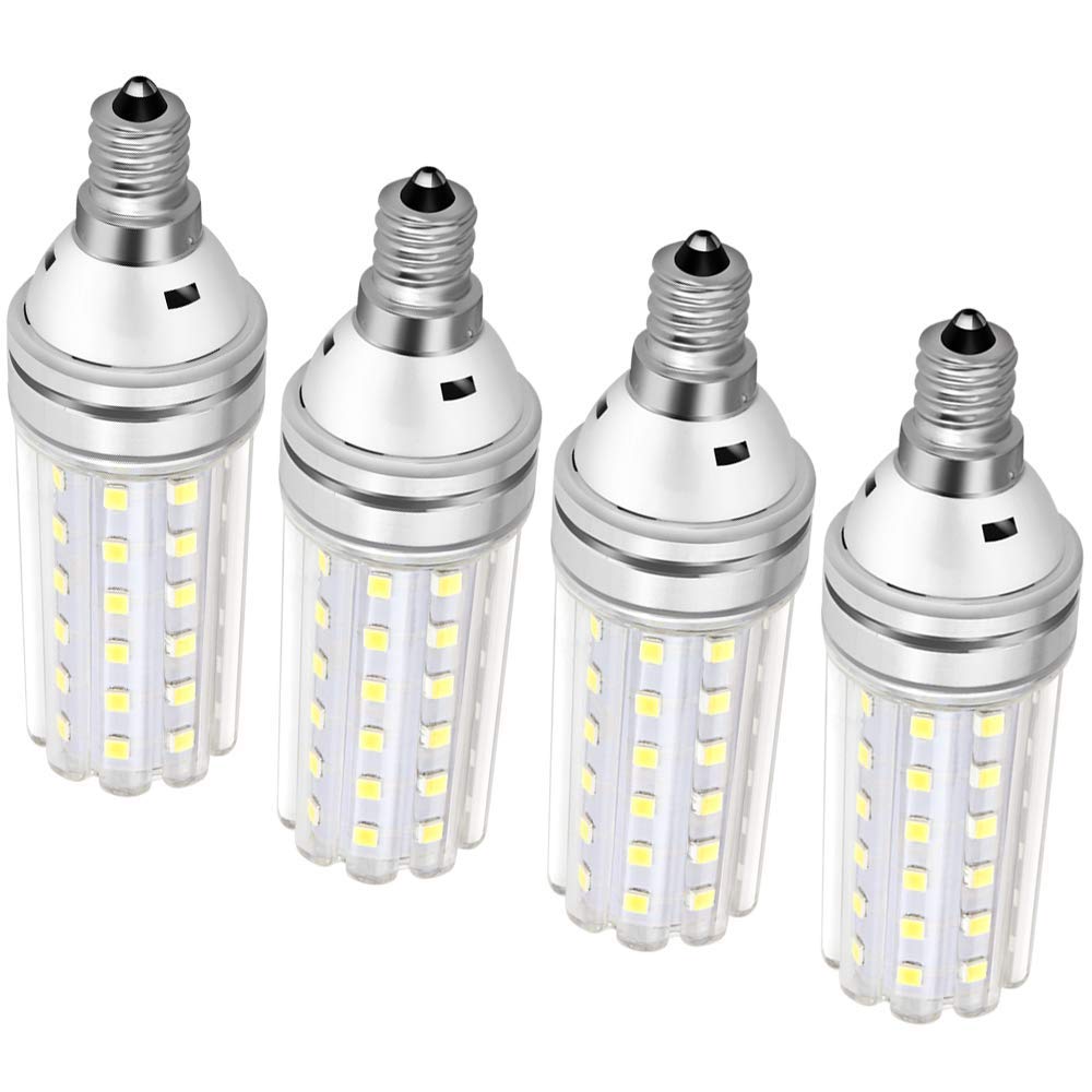 Hullovota E12 LED Bulbs 15W (150W Equivalent) Daylight White 6000K, 1500Lm, Non-Dimmable, 4-Pack Candelabra Light