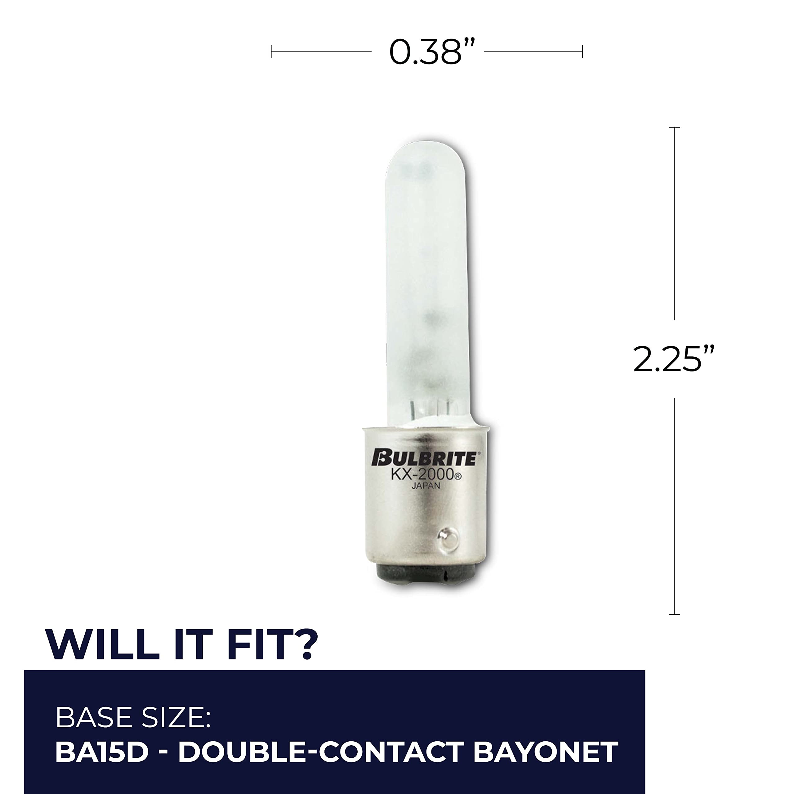 Bulbrite Kx20Fr/Dc Double-Contact Bayonet Base (Ba15D) Light Bulb, 2-Pack, Frost