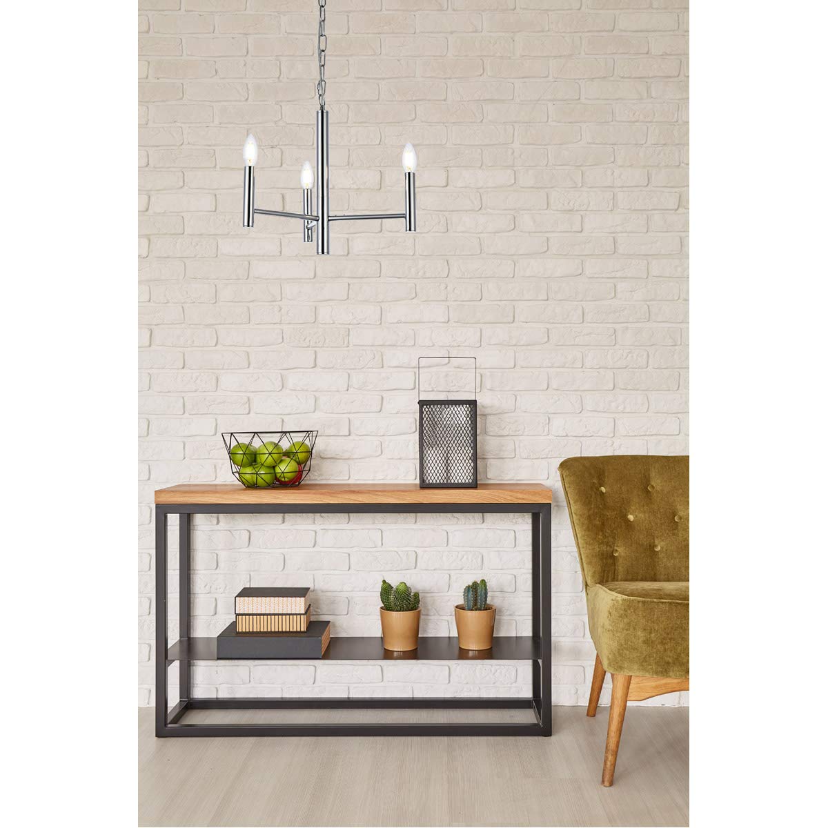 Elegant Lighting Living District Carmella 3 Lights Pendant in Chrome
