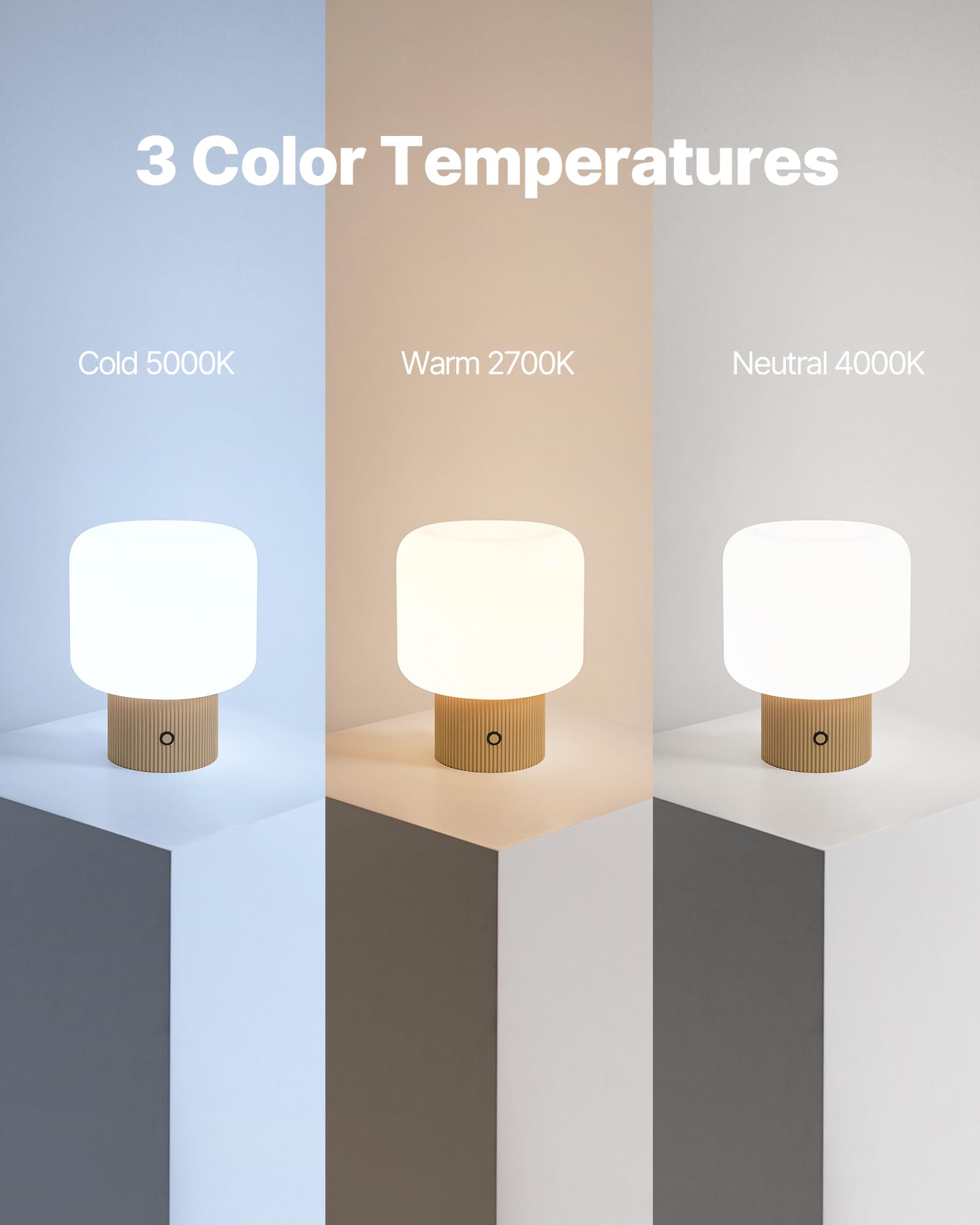 MAGCHARM Halo Mushroom Lamp - 5W Cordless LED Table Light, Dimmable, Mustard Yellow, Retro Design for Bedroom Decor