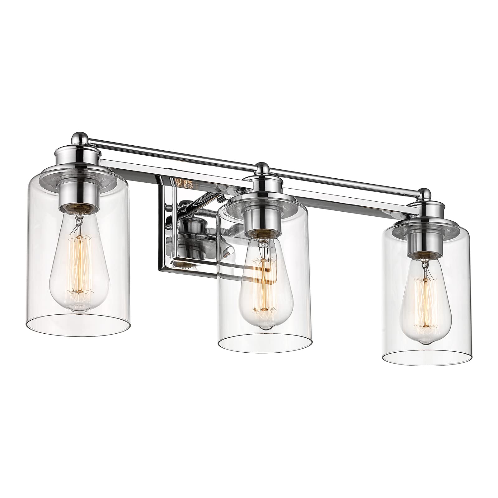 Hwh Modern Chrome Bathroom Vanity Light Fixture, 3-Light Wall Sconce Over Mirror, 5Hlt63B-3W Ch