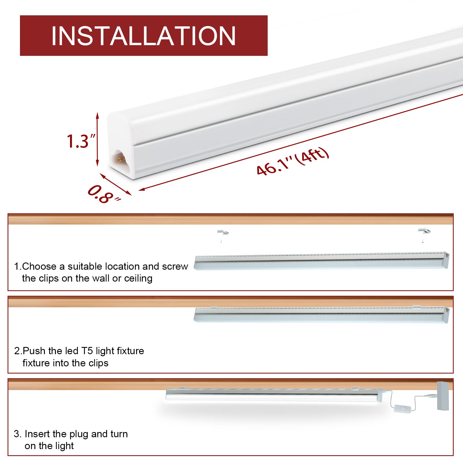 Kihung 12 Pack 4Ft Led Shop Lights, 20W 2200Lm 6500K Super Bright Garage Light, T5 4 Foot Shop Lights Ideal For Basement, Storage Room, Warehouse, Linkable Led Lighting Fixture With On/Off Switch