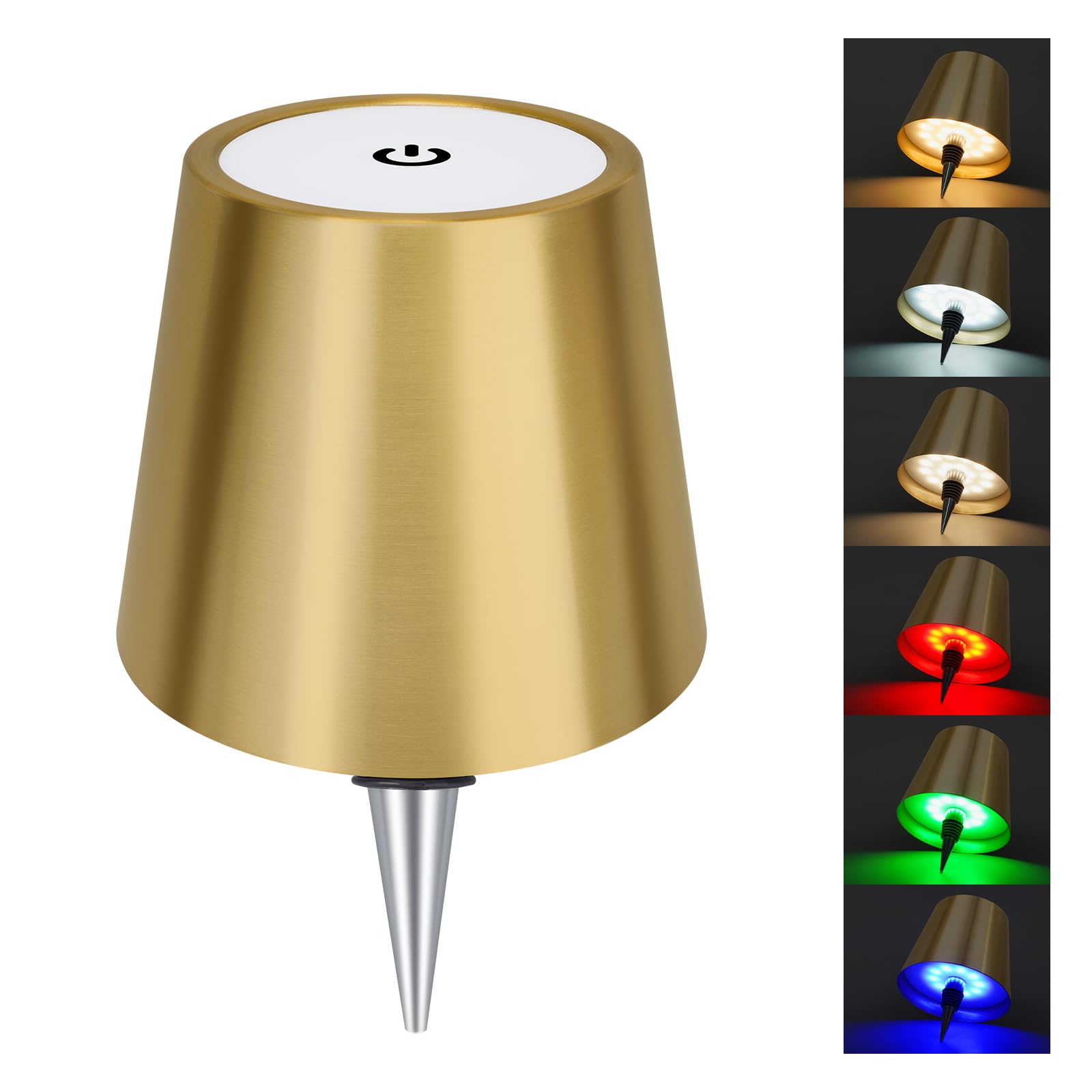 DUSKTEC Wireless Wine Bottle Lampshade, 8 RGB Modes, Light Temperature 3000-6500K, Rechargeable Touch Wine Bottle Lamp, Portable