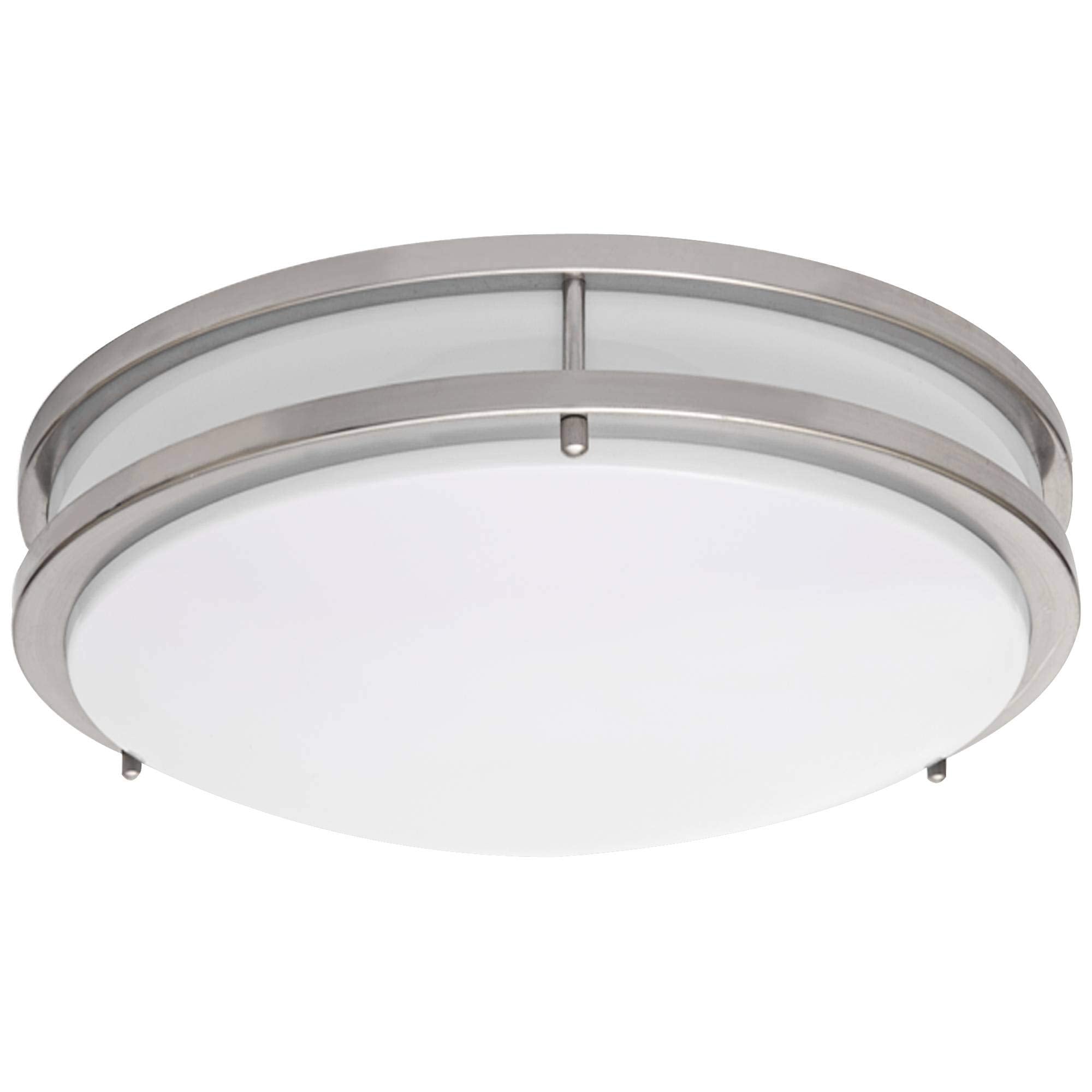 Universal Lighting and Decor Modern Flushmount LED Ceiling Light, 14in Wide, Brushed Nickel, Model 1C020