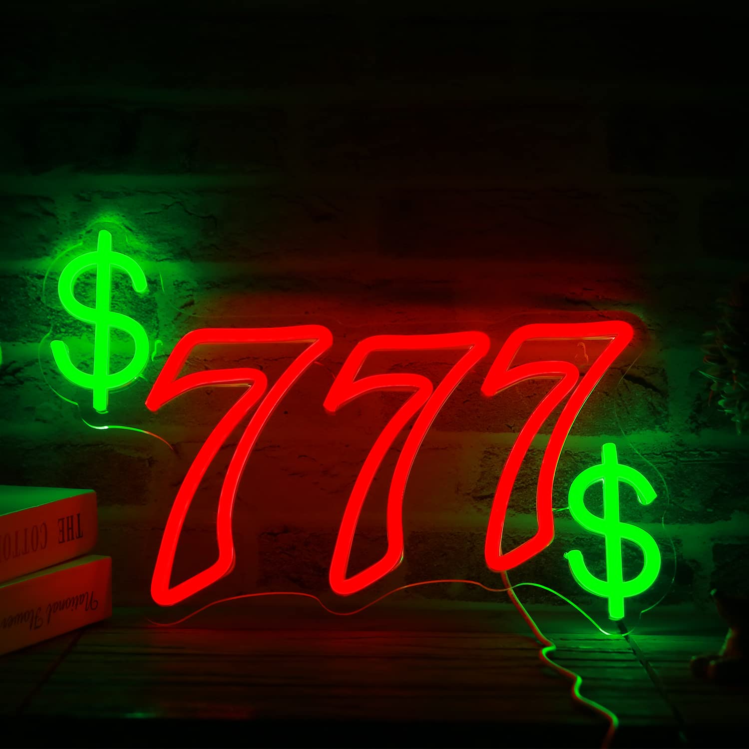 Lucky Seven Neon Sign Usb Powered For Room Decor, Led Neon Light Dimmable Gaming Neon Sign For Bar Party Casino Wall Art Game Room Man Cave Decoration 14.4 * 9.7 Inches