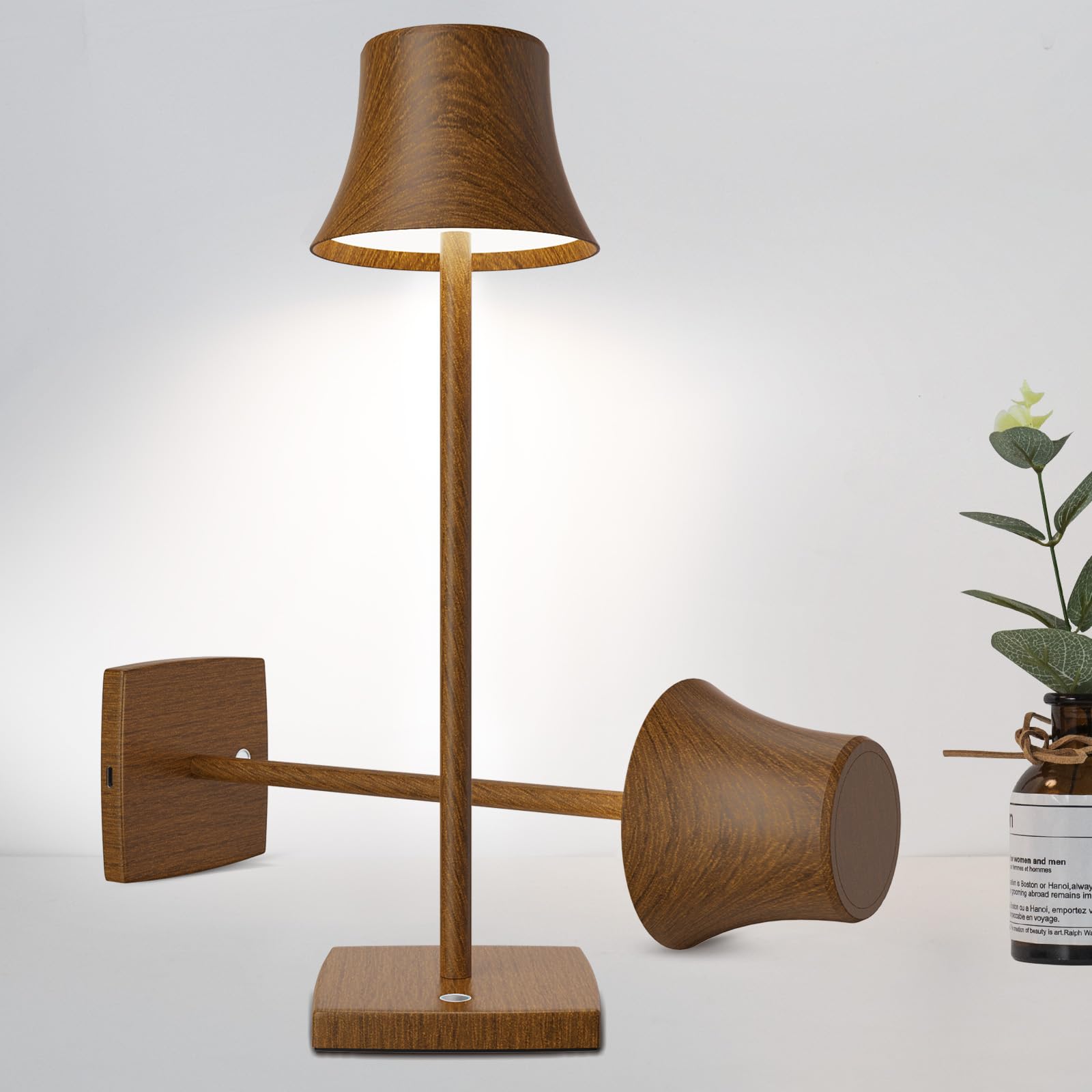 Shangcai Led Desk Lamp Cordless Table Light, Rechargeable Battery Powered 3 Levels Brightness Dimmable For Portable Outdoor Hote