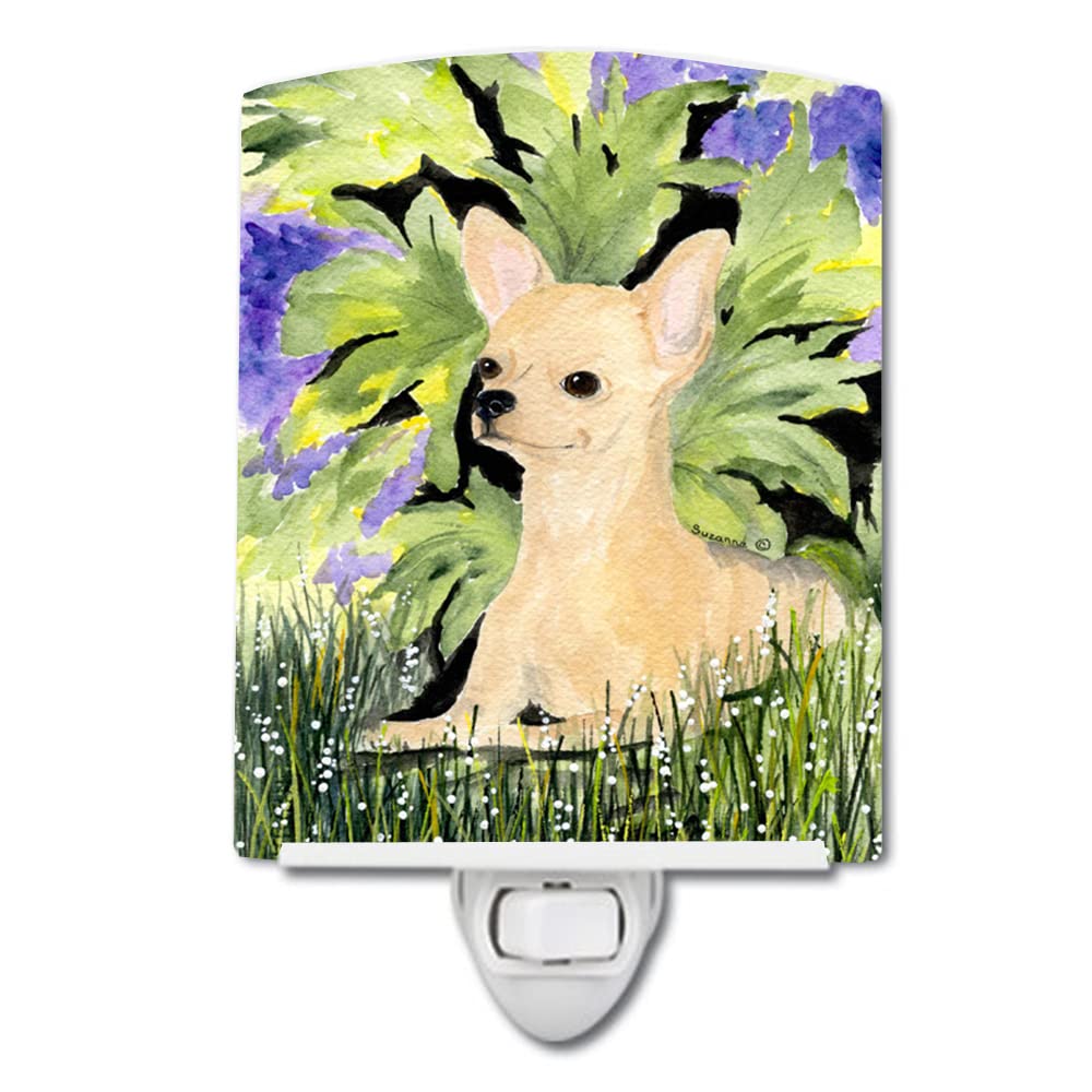 Caroline'S Treasures Ss8325Cnl Chihuahua Ceramic Night Light Compact, Ul-Certified, Ideal For Bedroom, Bathroom, Nursery, Hallway, Kitchen, 6X4X3, Multicolor