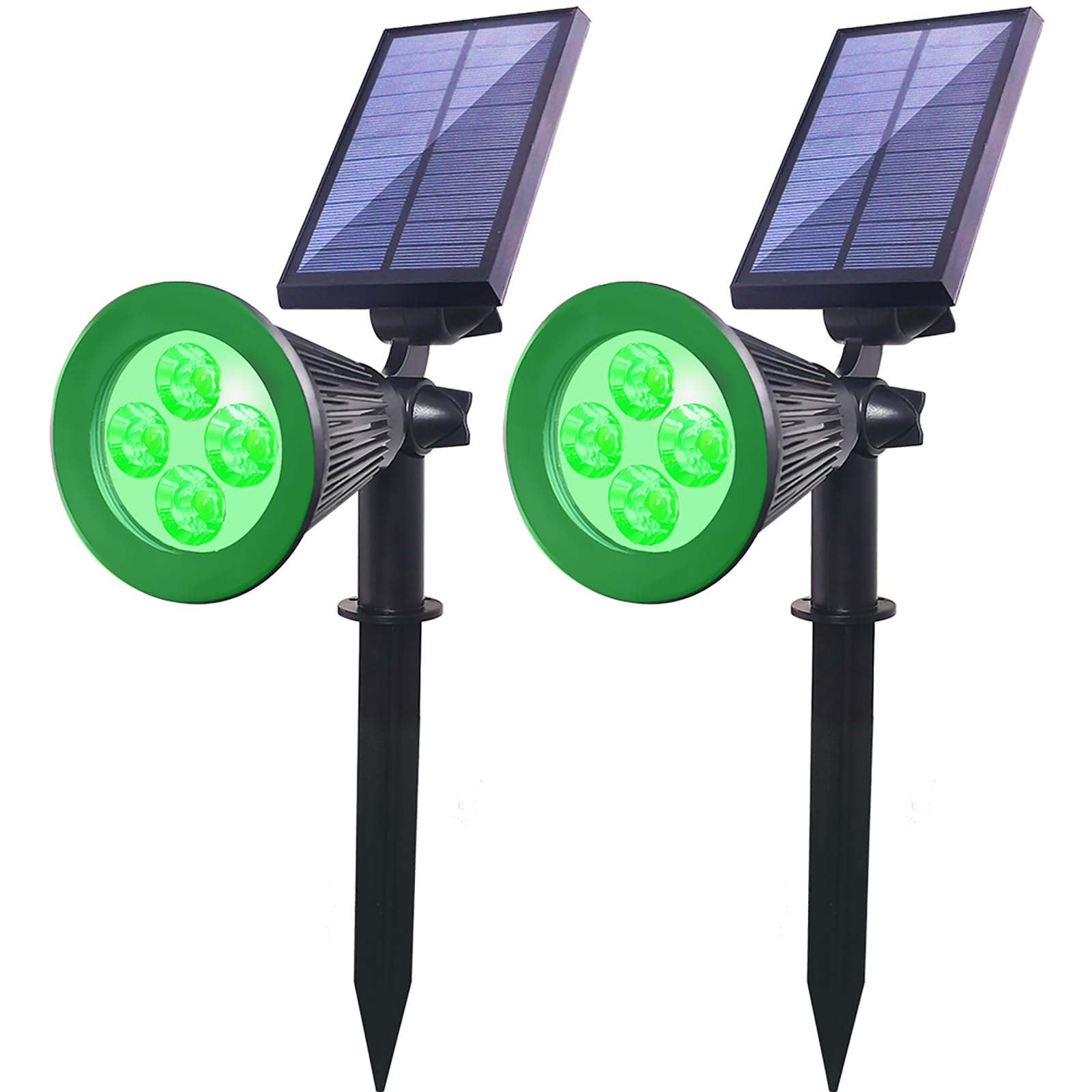 Clordeal Solar Lights Outdoor Waterproof, 4 LED Landscape Lights, 2 in 1 LED Solar Spotlight for Flag Garden Pathway Yard Patio