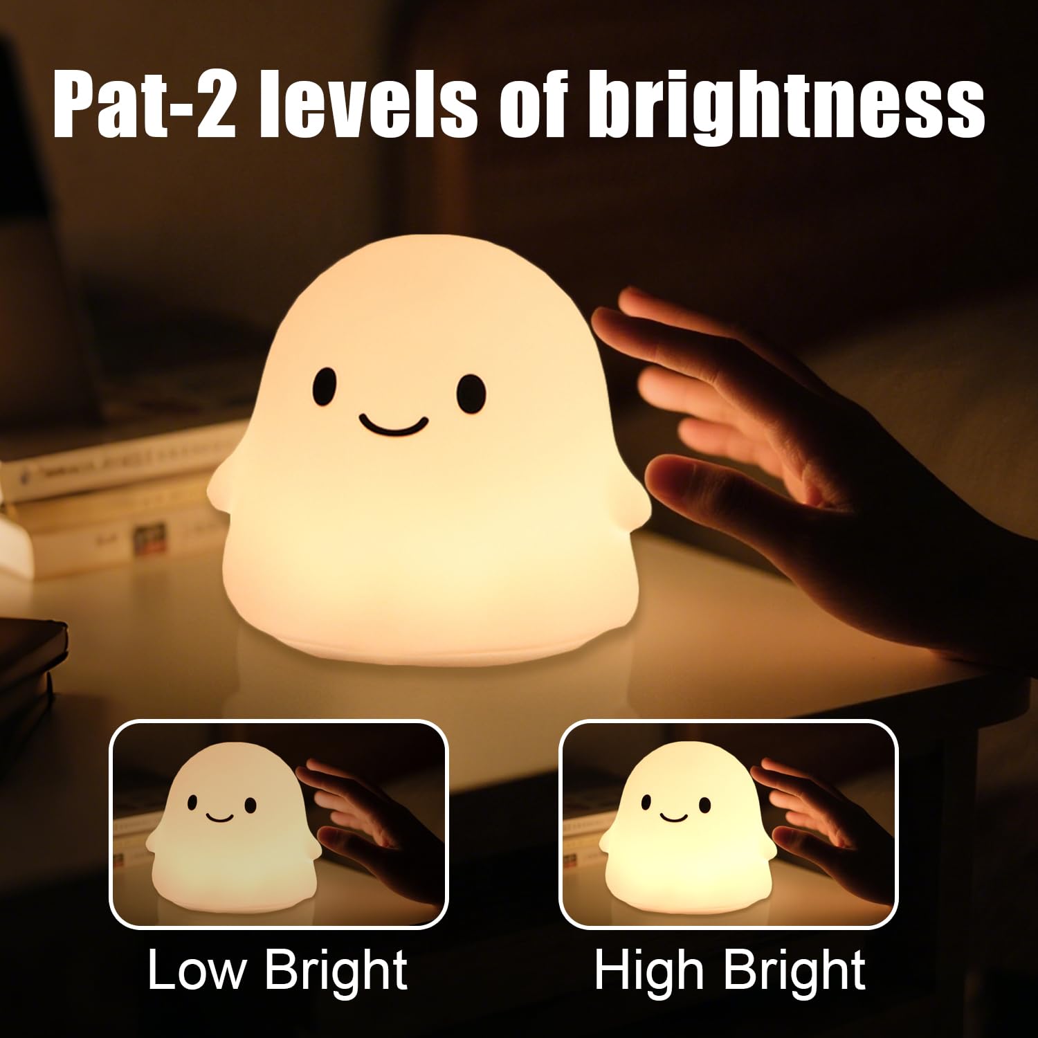 Rytinazzz Halloween Ghost Night Light  Kids Halloween Gifts - Cloud Nightlight  Halloween Decorations  Squishy Silicone  Dimmable  Rechargeable  30-Min Timer  Bedroom Nursery Bedside  Room Decor