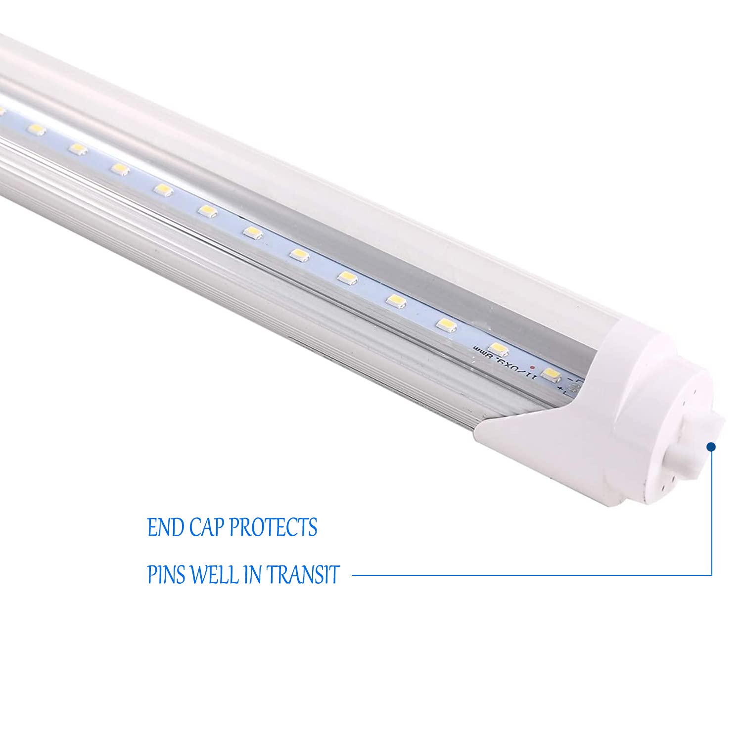 Hminled 48 Double-Ended 6000K Clear Led Tube, 4 Ft T8 Ballast Bypass Bulb, 22W (65W Fluorescent Replacement) 6500K Tubelight, 24