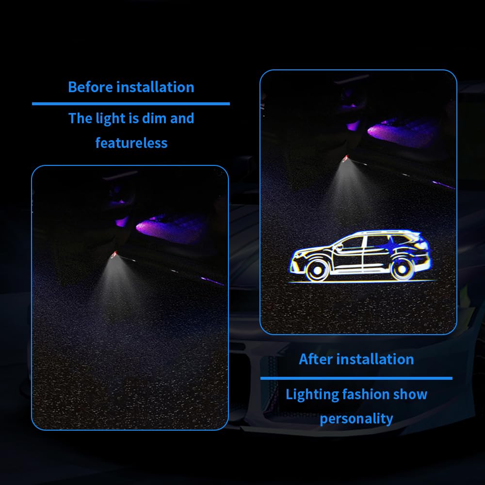 uunonaha LED Car Door Logo Lights - Puddle Lamp Projector - Aluminum - Ascent 02 - Compatible with Forester, Outback, Legacy