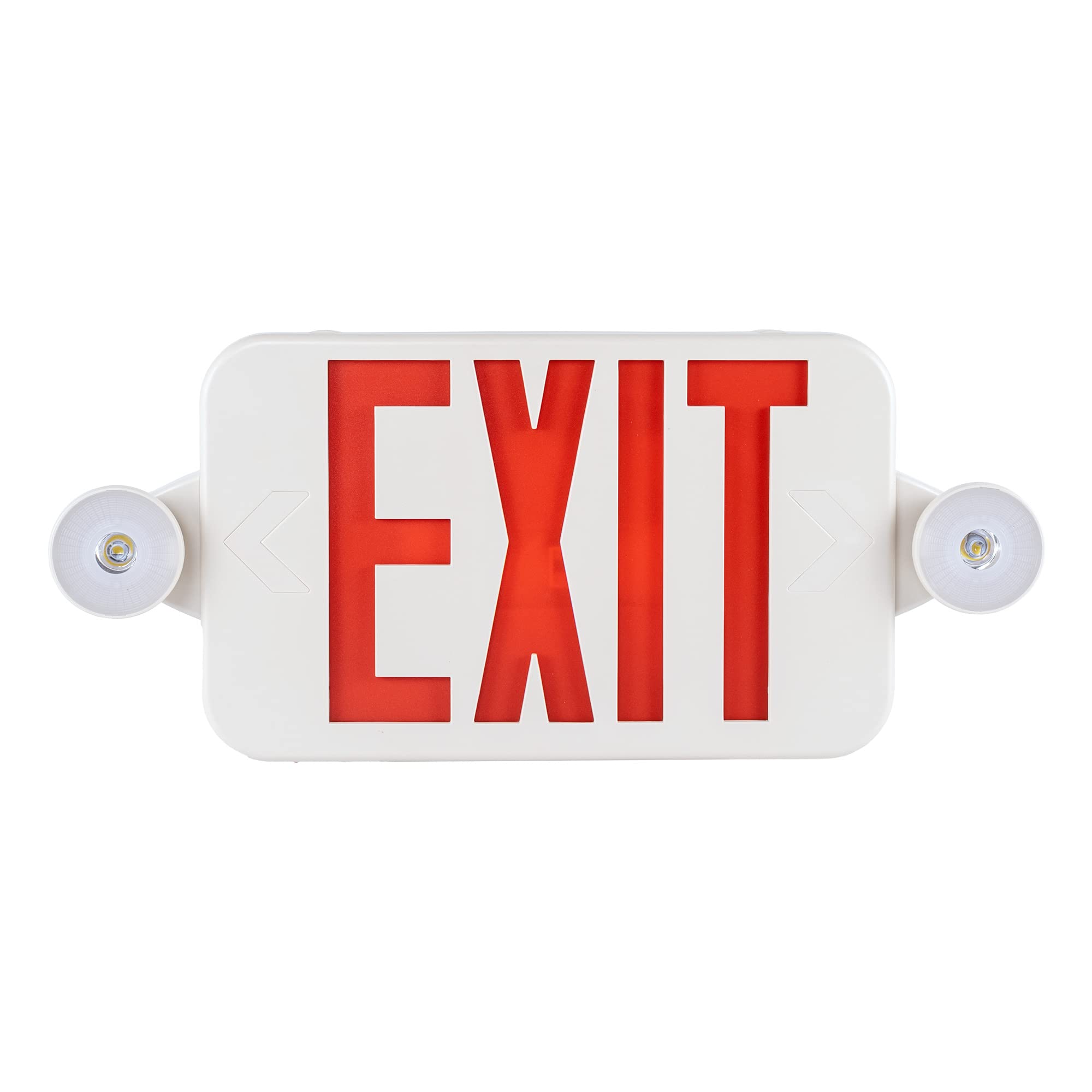 Gruenlich Led Exit Sign Combo With Emergency Lights, Adjustable Heads And Double Sided, Battery Backup, Ul 924 Qualified, Ac 120-277V, Commercial Emergency Exit Light For Business- 4 Pack