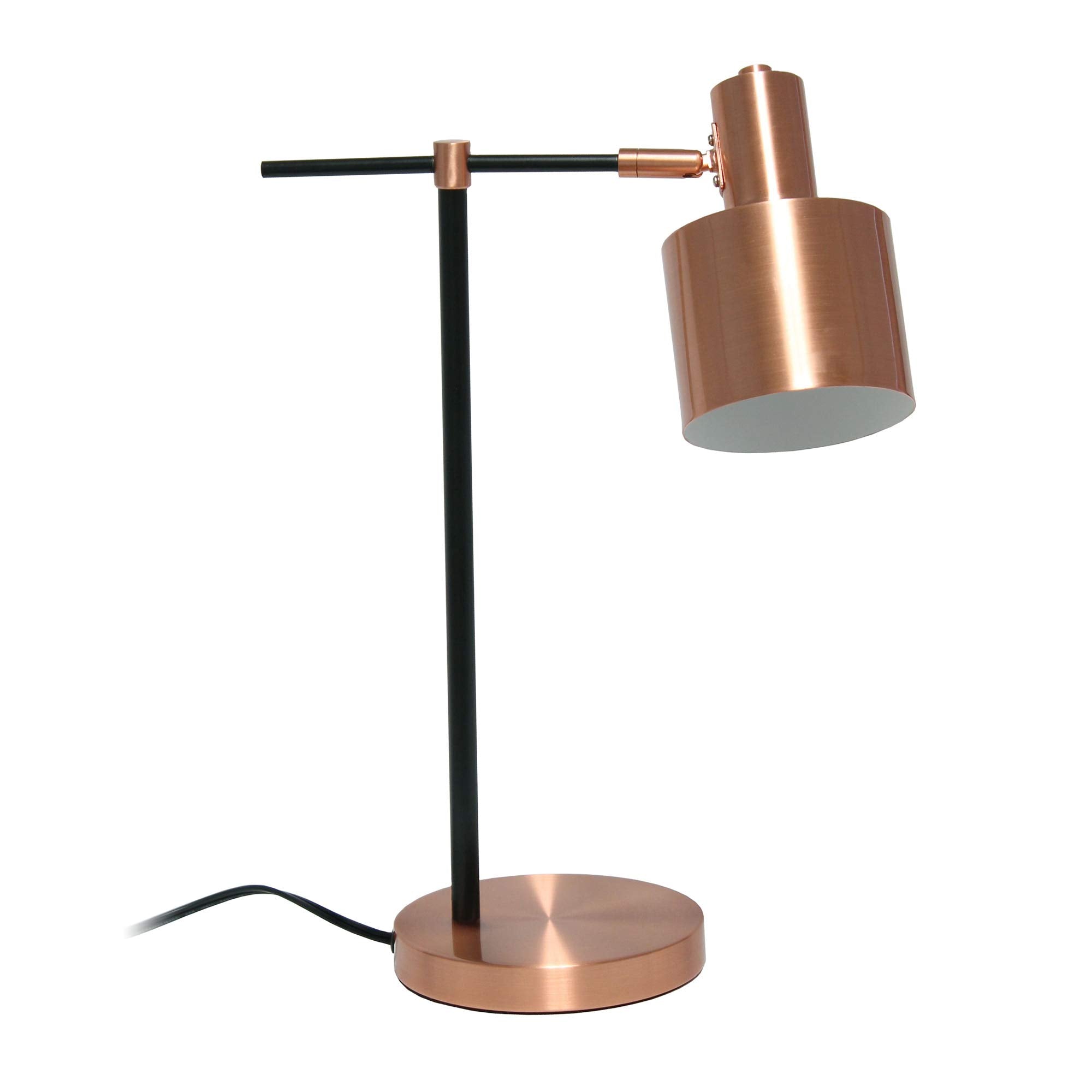 LALIA HOME Mid Century Modern Metal Table Lamp, Iron, Rose Gold, Model LHT-4001