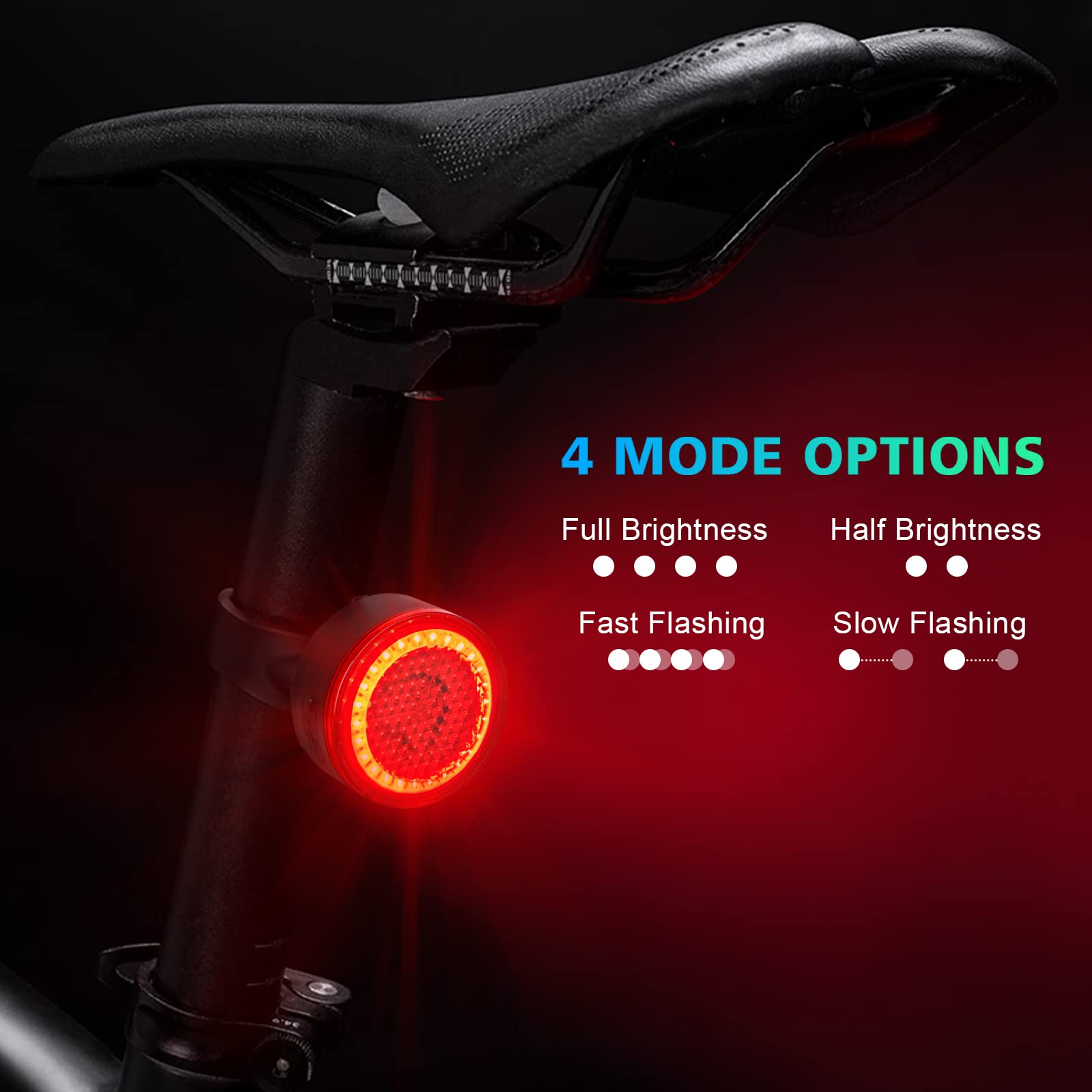 Ascher 2 Pack Usb Rechargeable Bike Taillights, Led Rear Bicycle Light, Cycling Safety Red Back Light With 4 Lighting Modes For Adults Kids Men Women Road Mountain