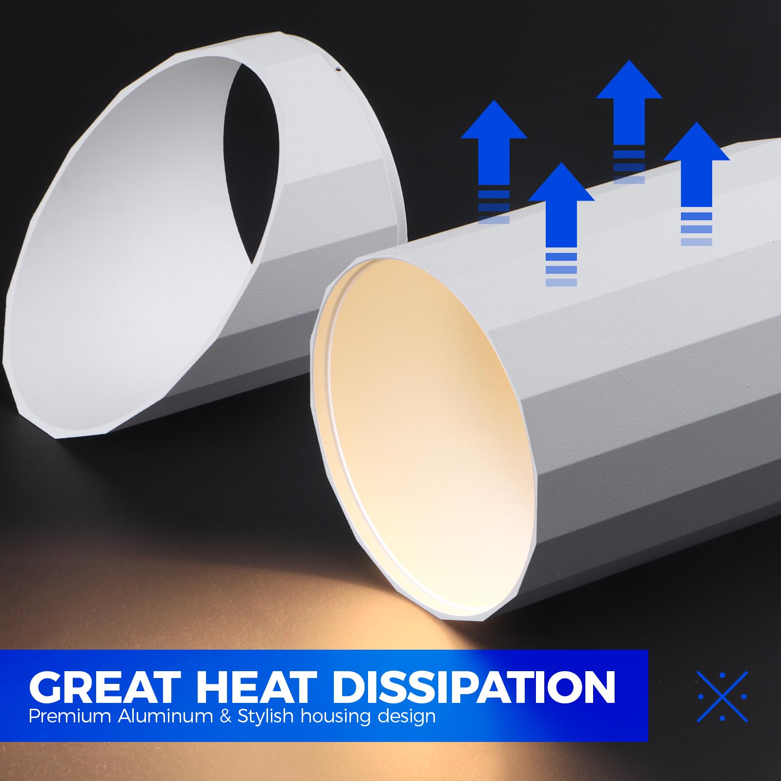 Barrina Up Lights Indoor Spotlight, 3000K Gu10 Bulb, 2 In 1 Detachable Uplight Indoor Floor Can Light, 6.56Ft Plug Cord & Foot S