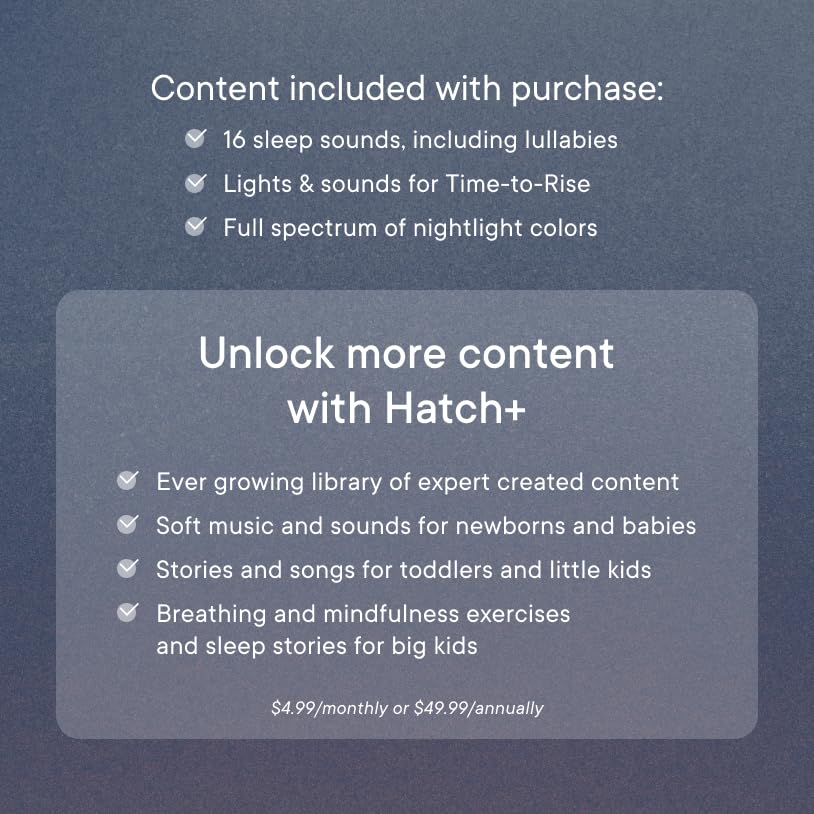 Hatch Rest Baby Sound Machine, Night Light | 2Nd Gen | Sleep Trainer, Time-To-Rise Alarm Clock, White Noise Soother, Music & Stories For Nursery, Toddler & Kids Bedroom (Wi-Fi)