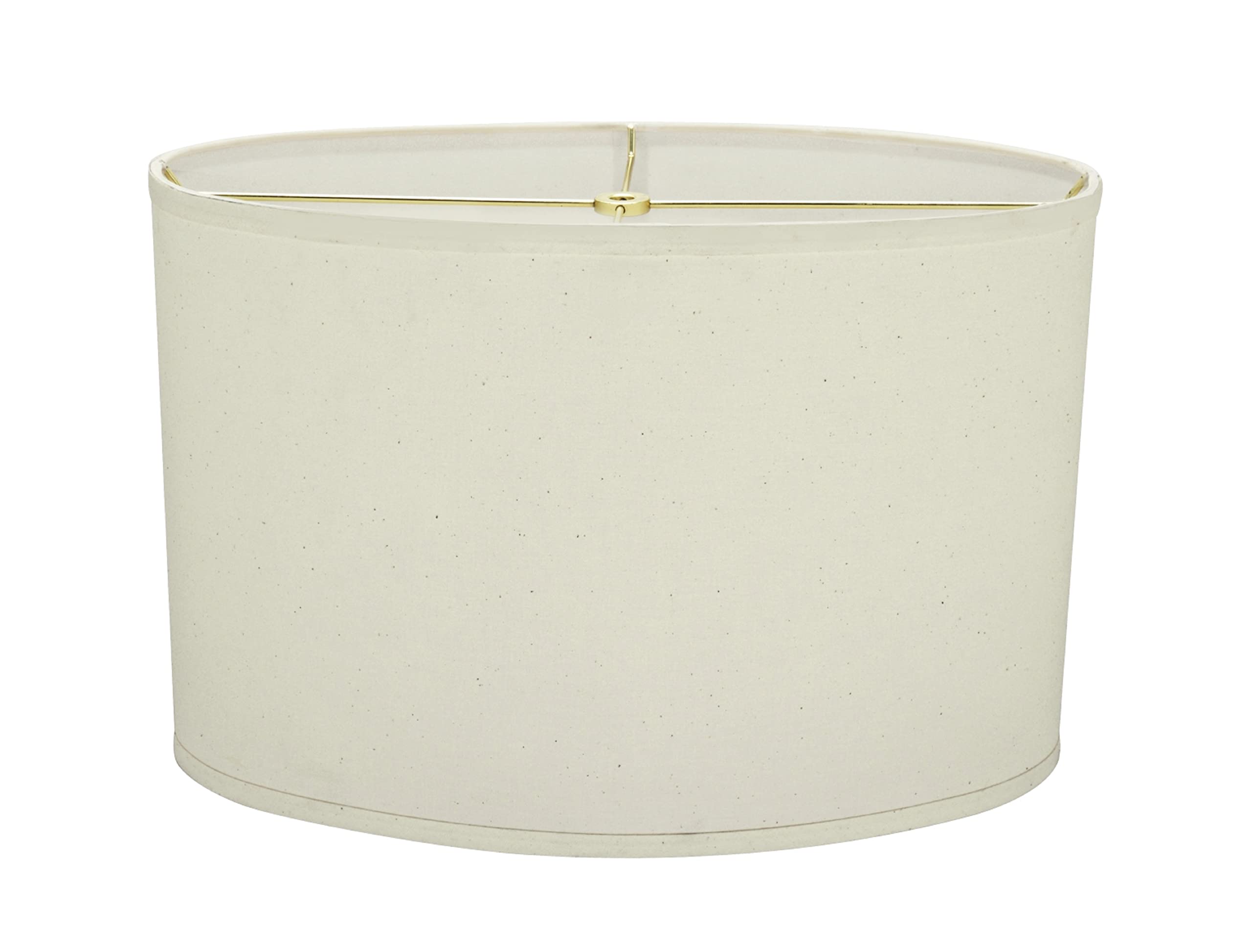 Aspen Creative 37041A Transitional Oval Hardback Shaped Spider Construction Lamp Shade in Off-White Cotton Fabric  16 1/2 wide (9 1/2 + 16 1/2) x (9 1/2 +x 16 1/2) x 11