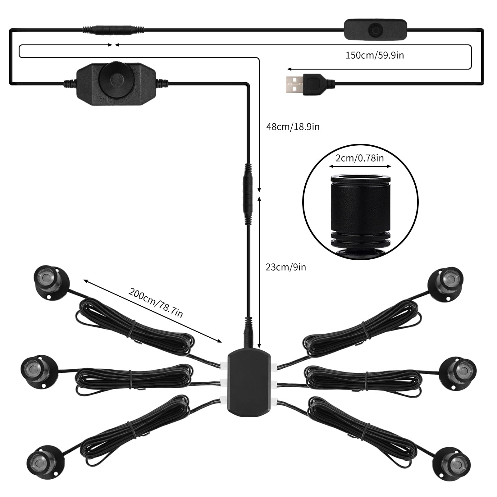 Dtructiew LED Spot Light 6PCS, 1W Dimmable Indoor Accent Lights, Daylight 6000K, Aluminum Steel, Model XTGTD01